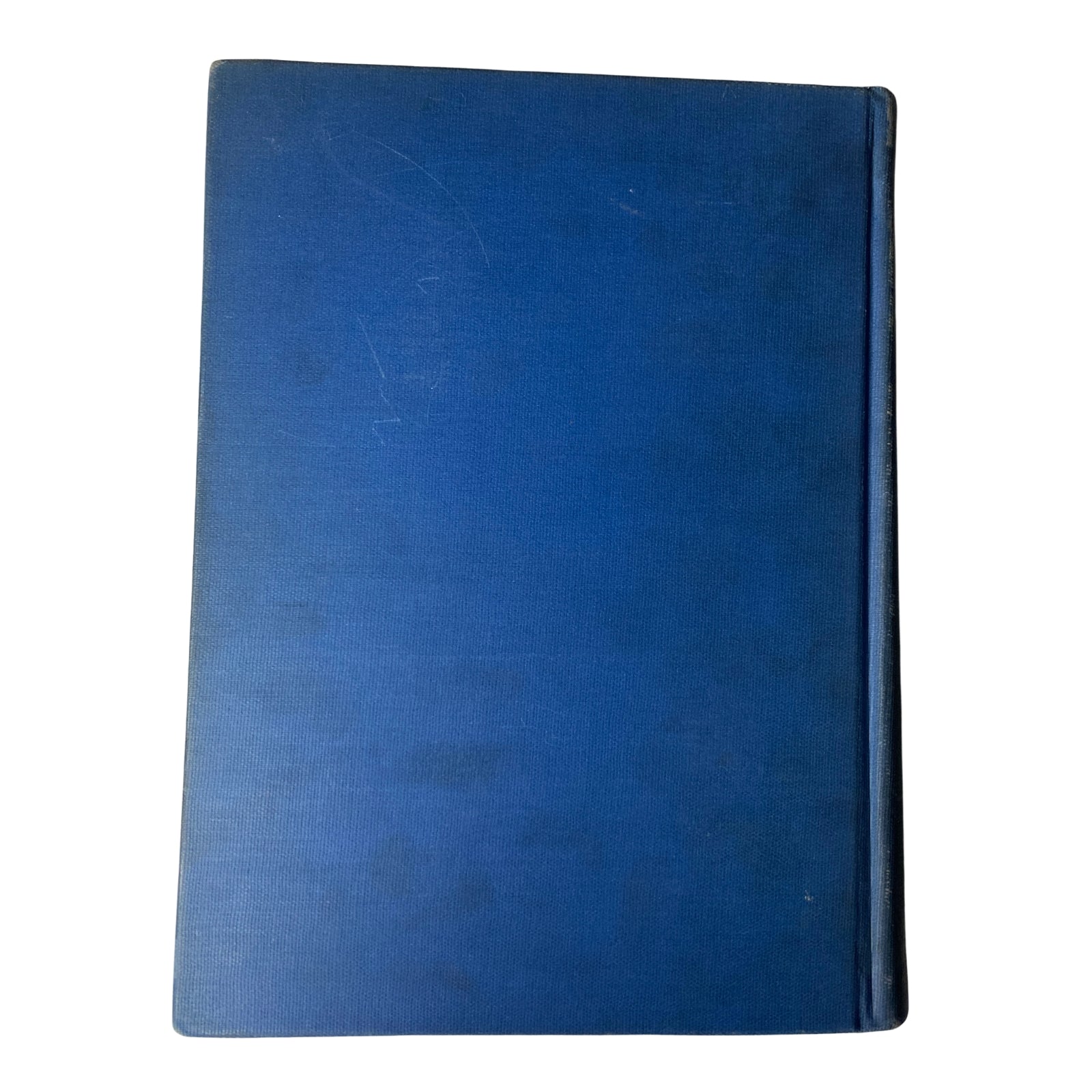 Back cover of the Time Magazine Library Bound April 1 - June 24, 1935, exhibiting a solid blue hardcover design for preservation.