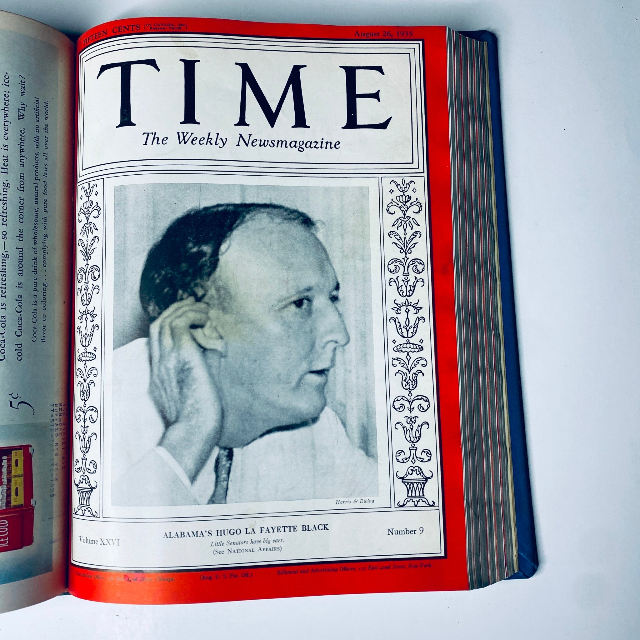 Cover of Time Magazine from August 26, 1935, featuring Alabama's Hugo La Fayette Black, showcasing historical perspectives on American politics during the Great Depression.