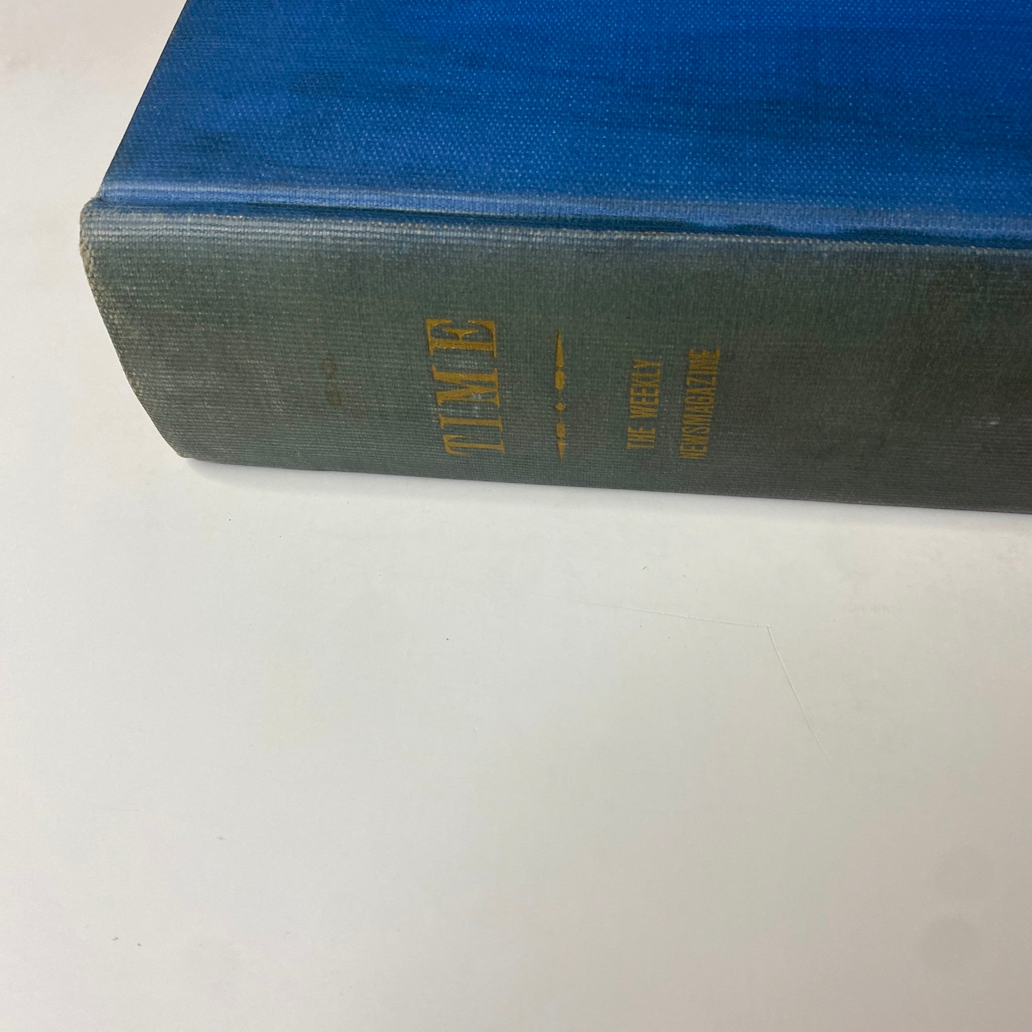 Time Magazine Library Bound October 7- December 30, 1935 - Close-up side view highlighting the spine with gold lettering.