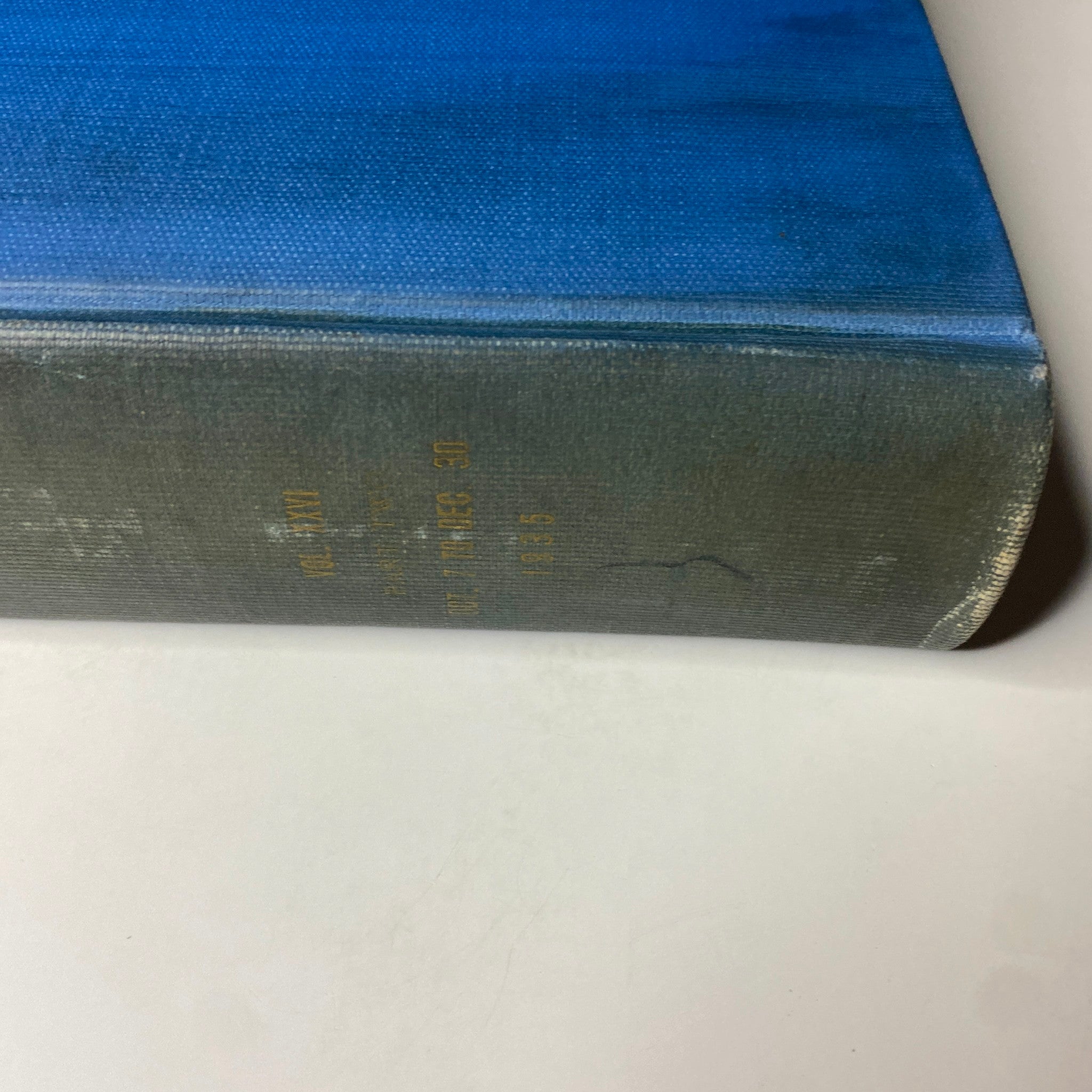 Time Magazine Library Bound October 7- December 30, 1935 - Detailed view of the spine showcasing the year and title.