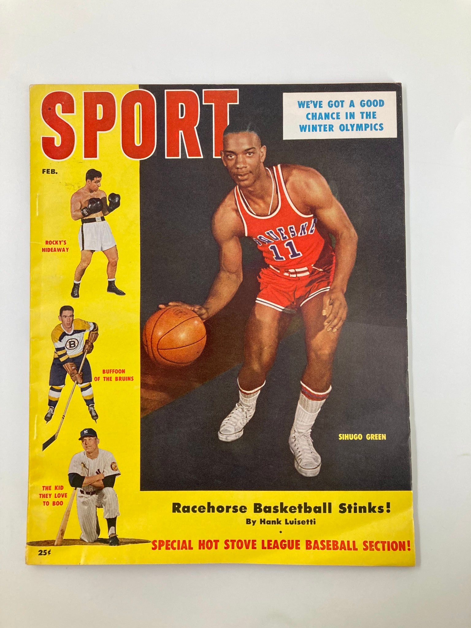 VTG Sport Magazine February 1956 Sihugo Green, Rocky Marciano No Label