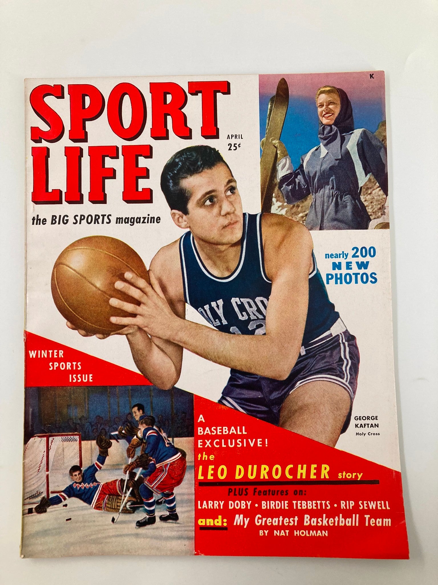 VTG Sport Life Magazine April 1949 George Kaftan of Holy Cross No Label