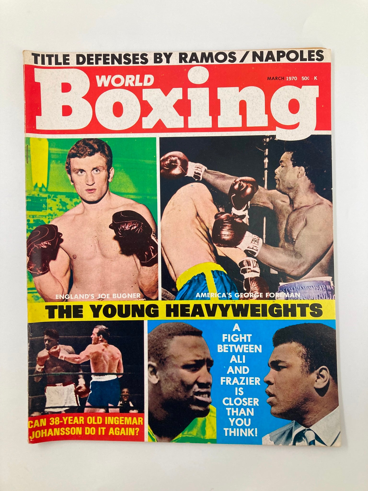 VTG World Boxing Magazine March 1970 Muhammad Ali vs Joe Frazier No Label