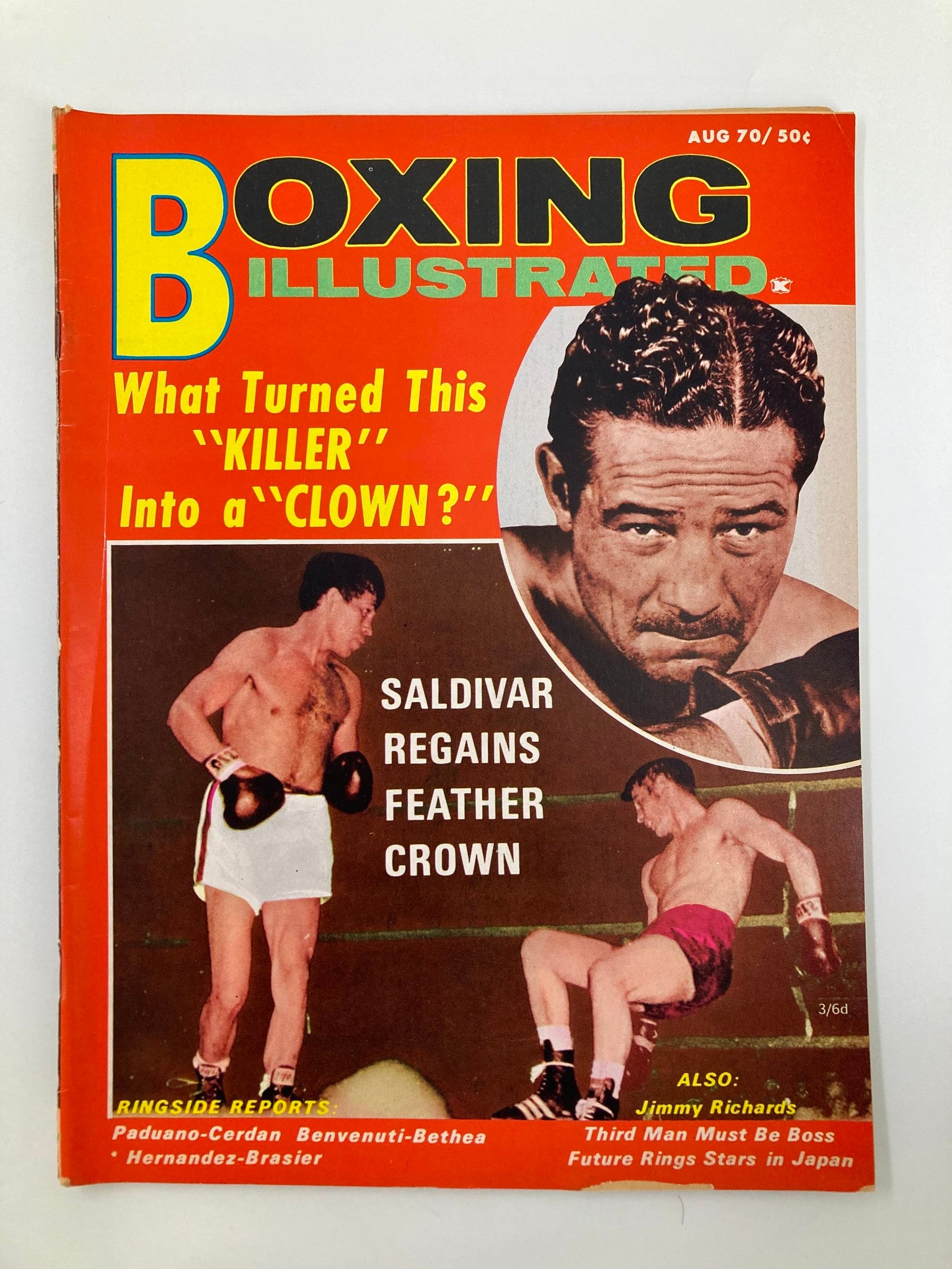 VTG Boxing Illustrated Magazine August 1970 Saldivar Regains Crown No Label