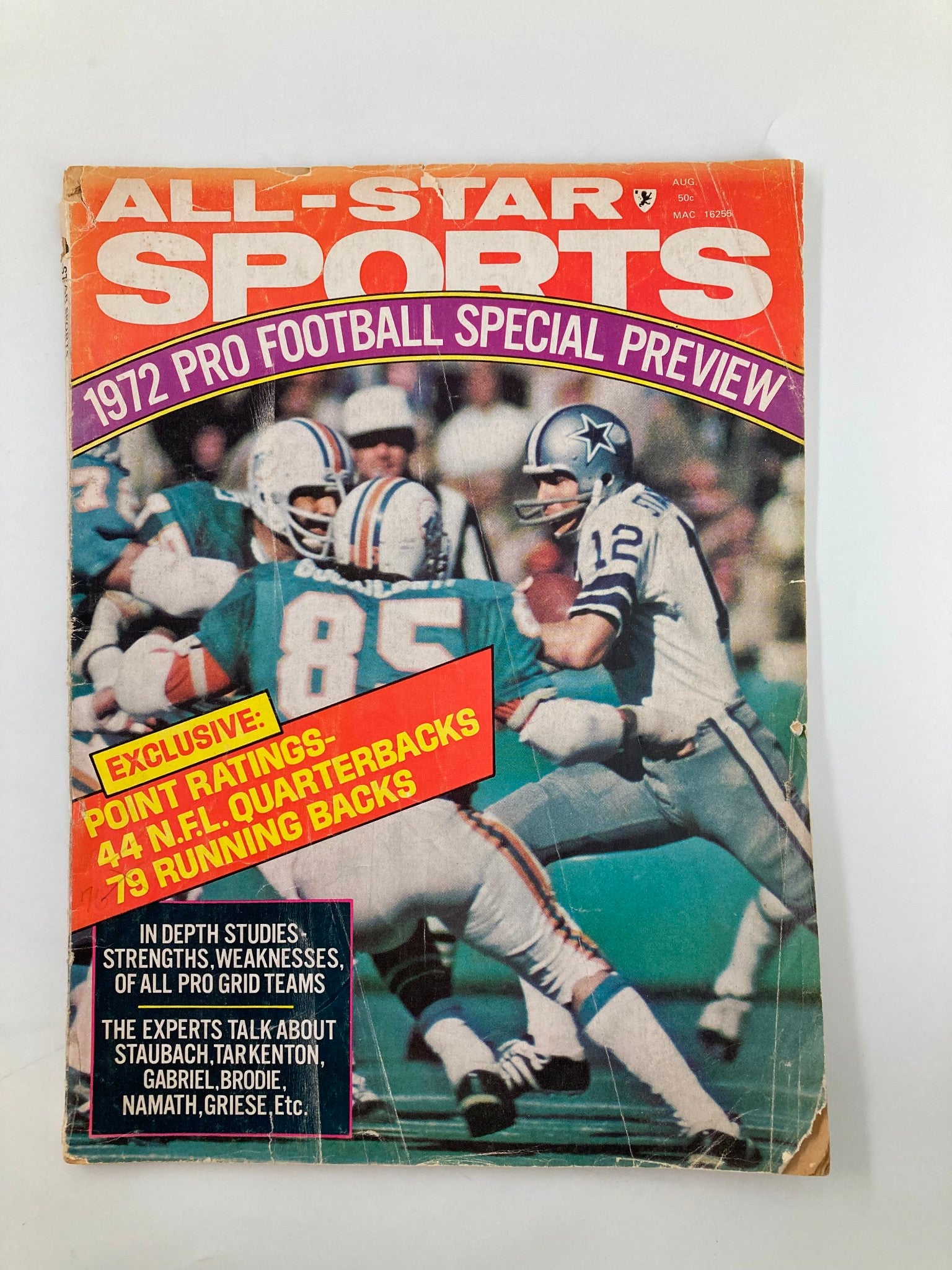 VTG All-Star Sports 1972 Pro Football The Experts Talk About Staubach No Label