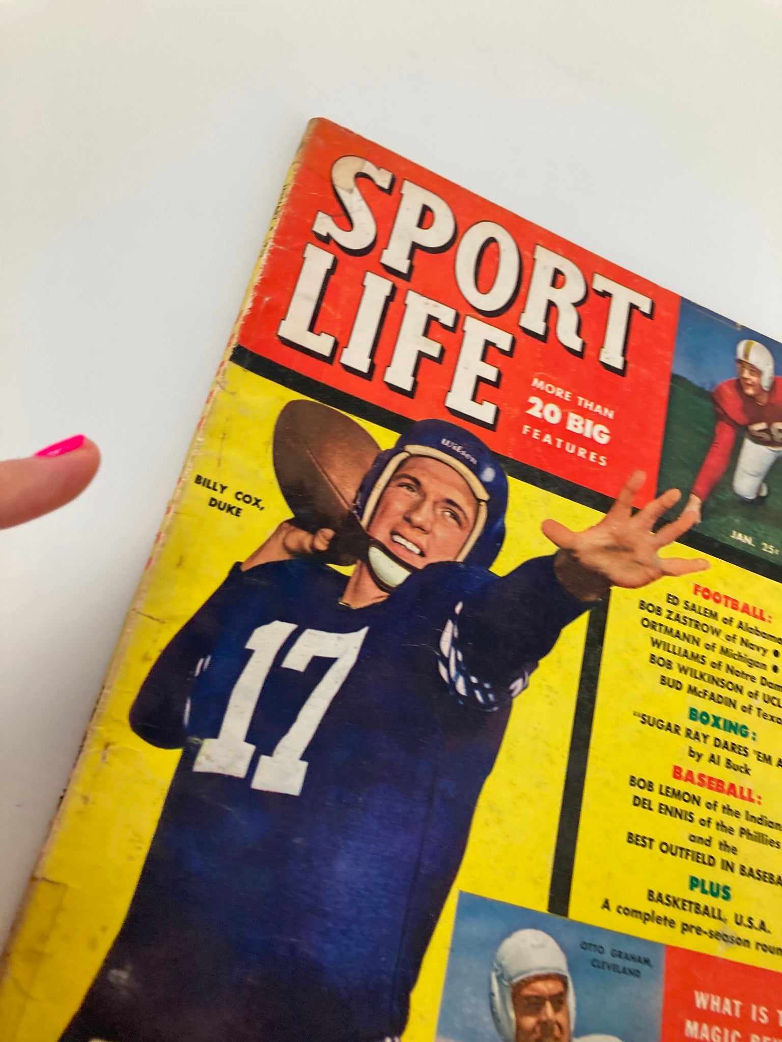 VTG Sport Life Magazine January 1951 Billy Cox and Otto Graham No Label