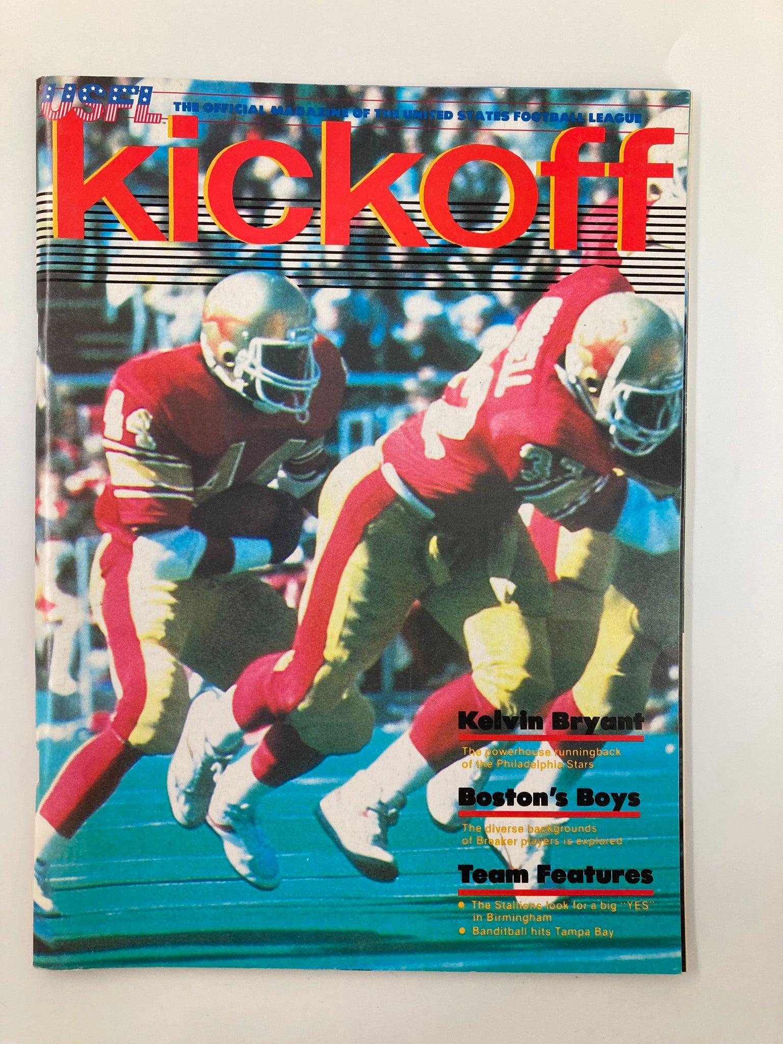 VTG USFL Kickoff Magazine 1983 Vol 1 #7 Player Profile Kelvin Bryant No Label