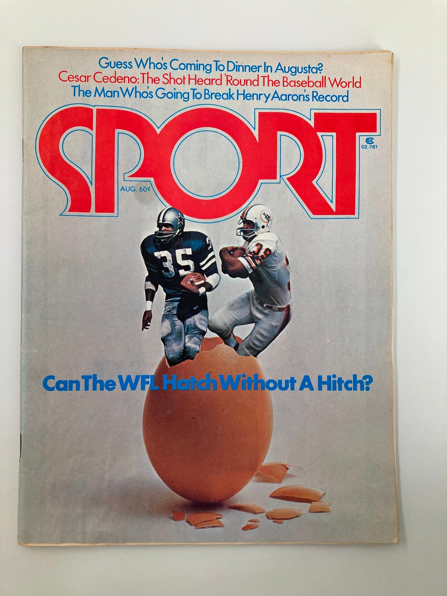 VTG Sport Magazine August 1974 Vol 58 #2 Larry Csonka and Calvin Hill No Label