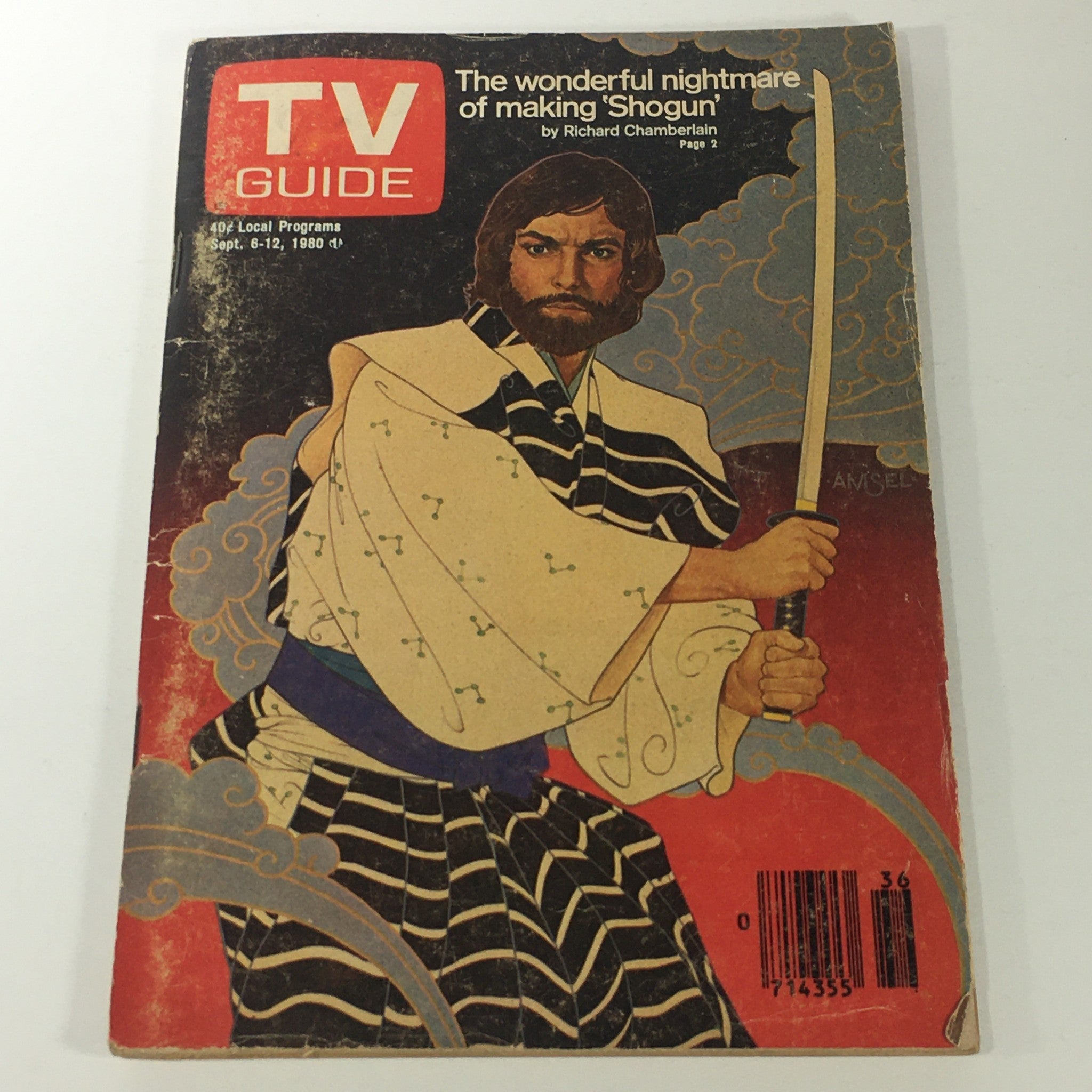 VTG TV Guide Magazines September 6-12 1980 - Richard Chamberlain / Newsstand