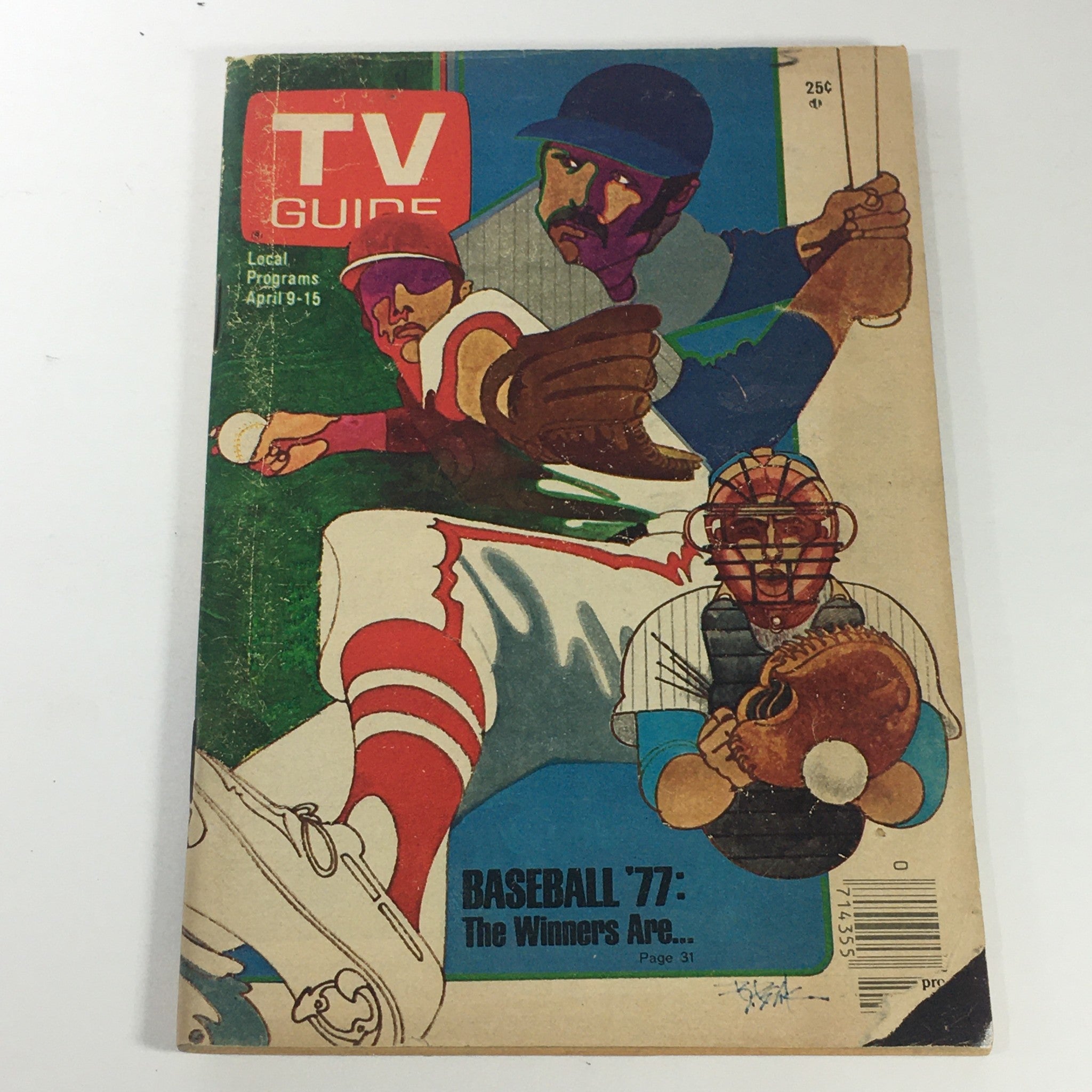 VTG TV Guide Magazines April 9-15 1977 Vol. 25 #15 - Baseball 1977 / Newsstand