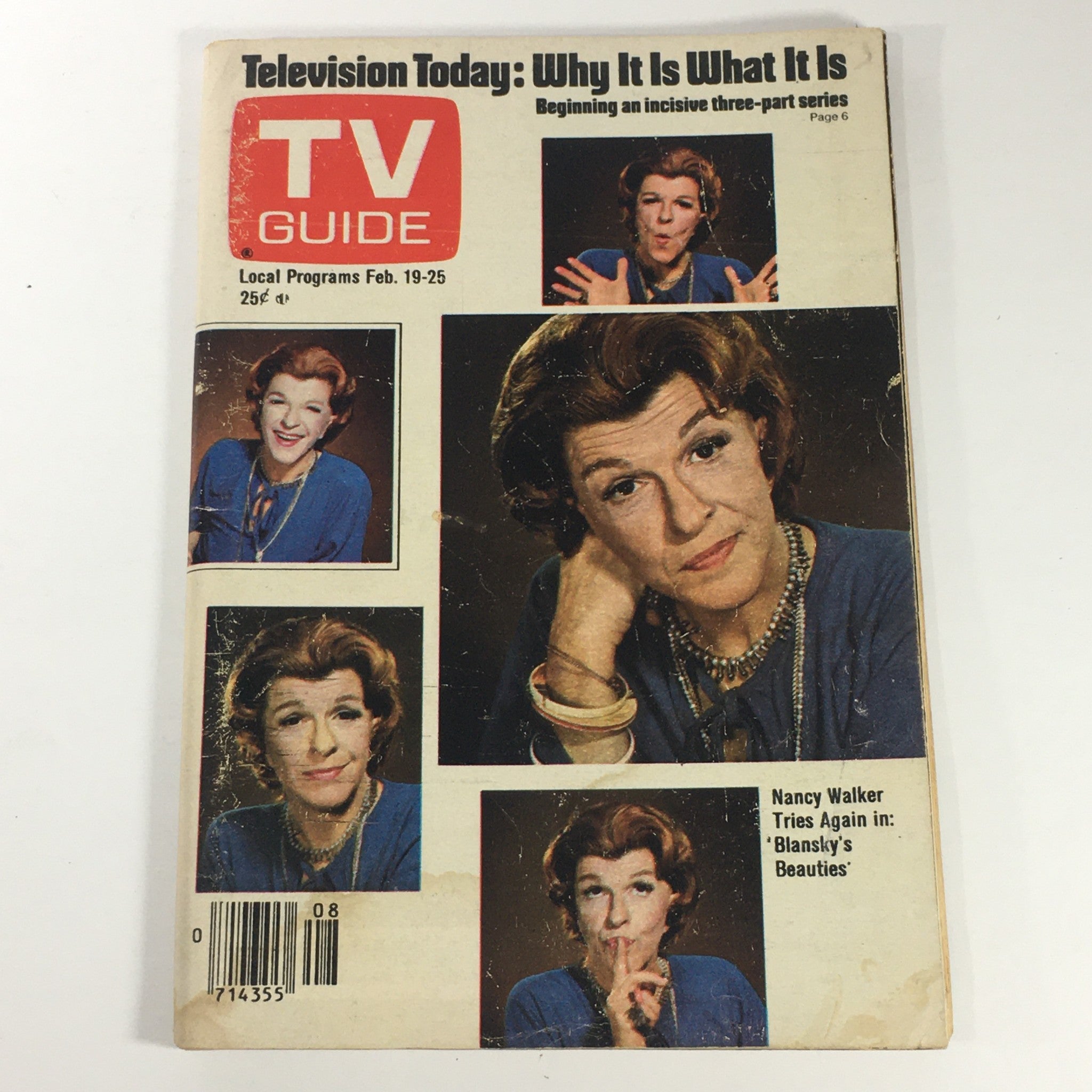 VTG TV Guide Magazines February 19-25 1977 Vol 25 #8 - Nancy Walker / Newsstand