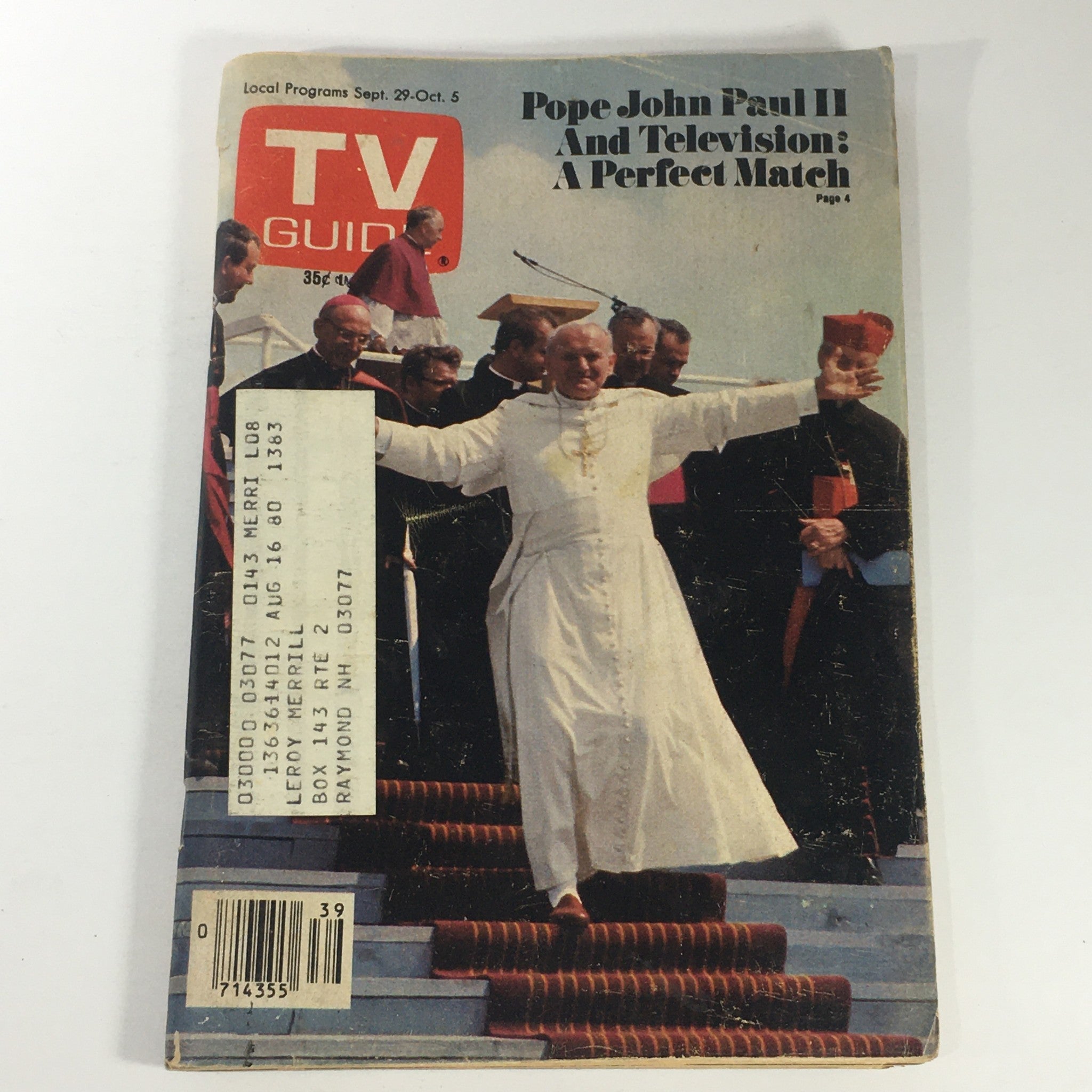 VTG TV Guide Magazines September 29-October 5 1979 Vol 27 39 - Pope John Paul II