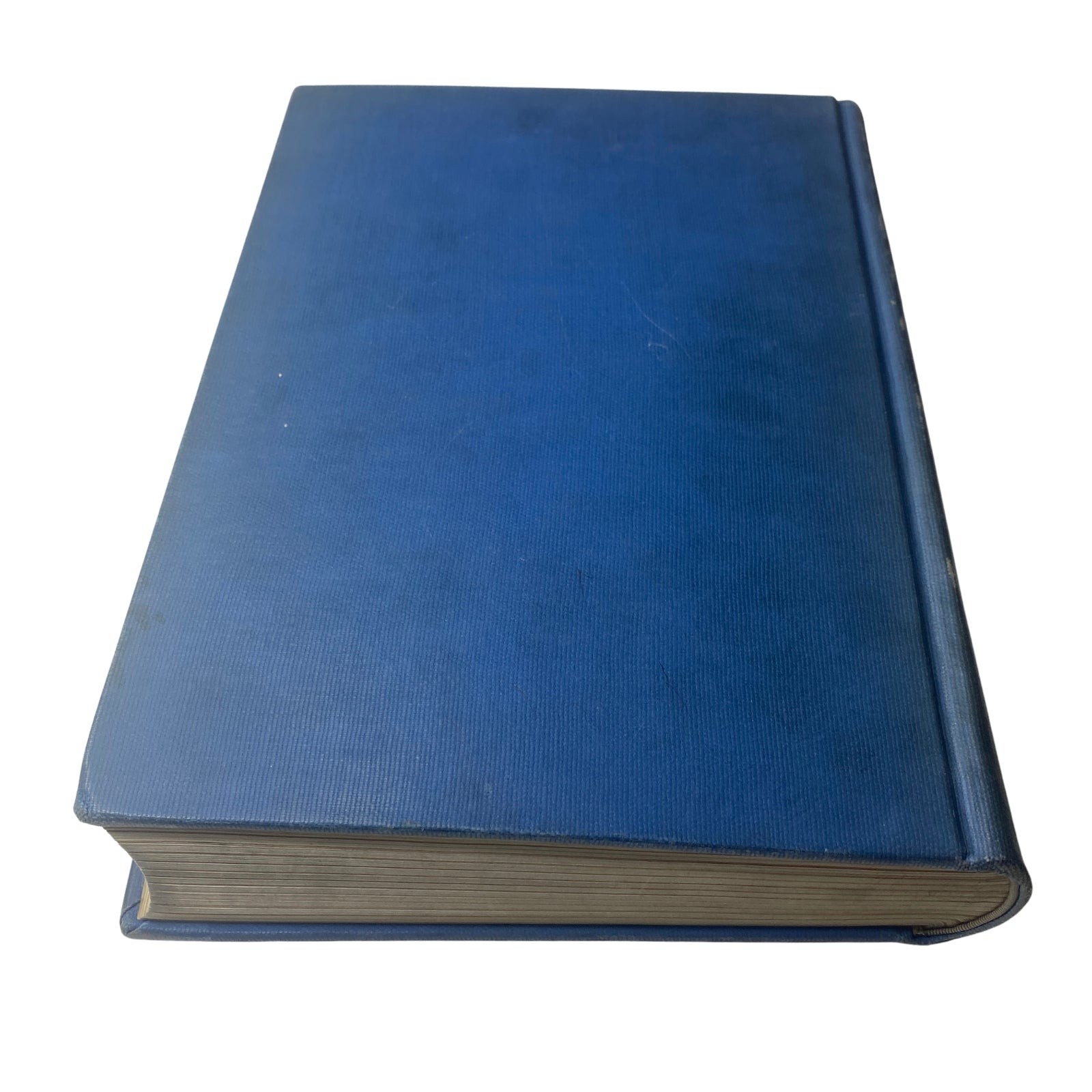 Side view of the Time Magazine Library Bound October to December 1939 displaying its blue cover and stacked pages, perfect for archival collections.