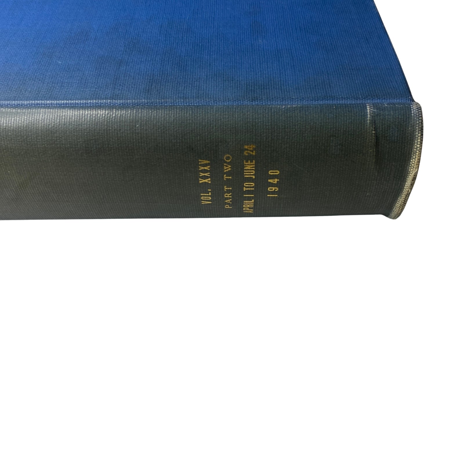 Spine view of the Time Library Bound Weekly Magazine, Volume XXXV, Part Two, covering April 1 to June 24, 1940.
