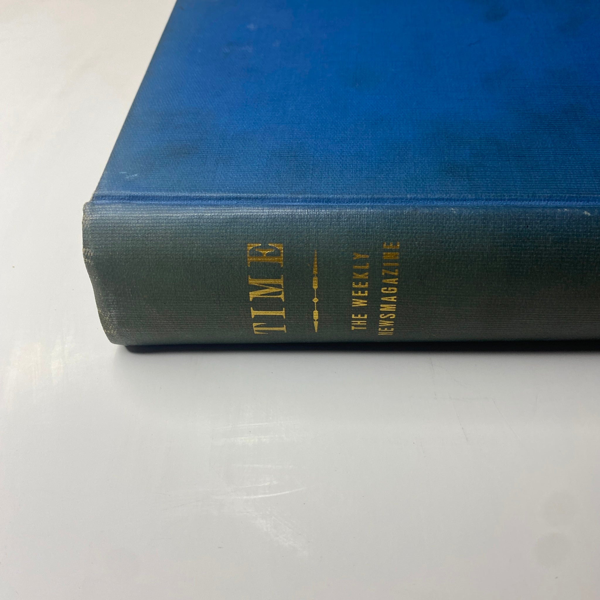 The side view of the Library Bound Time Magazine July to September 1940 featuring Winston Churchill - showcases the binding and title.