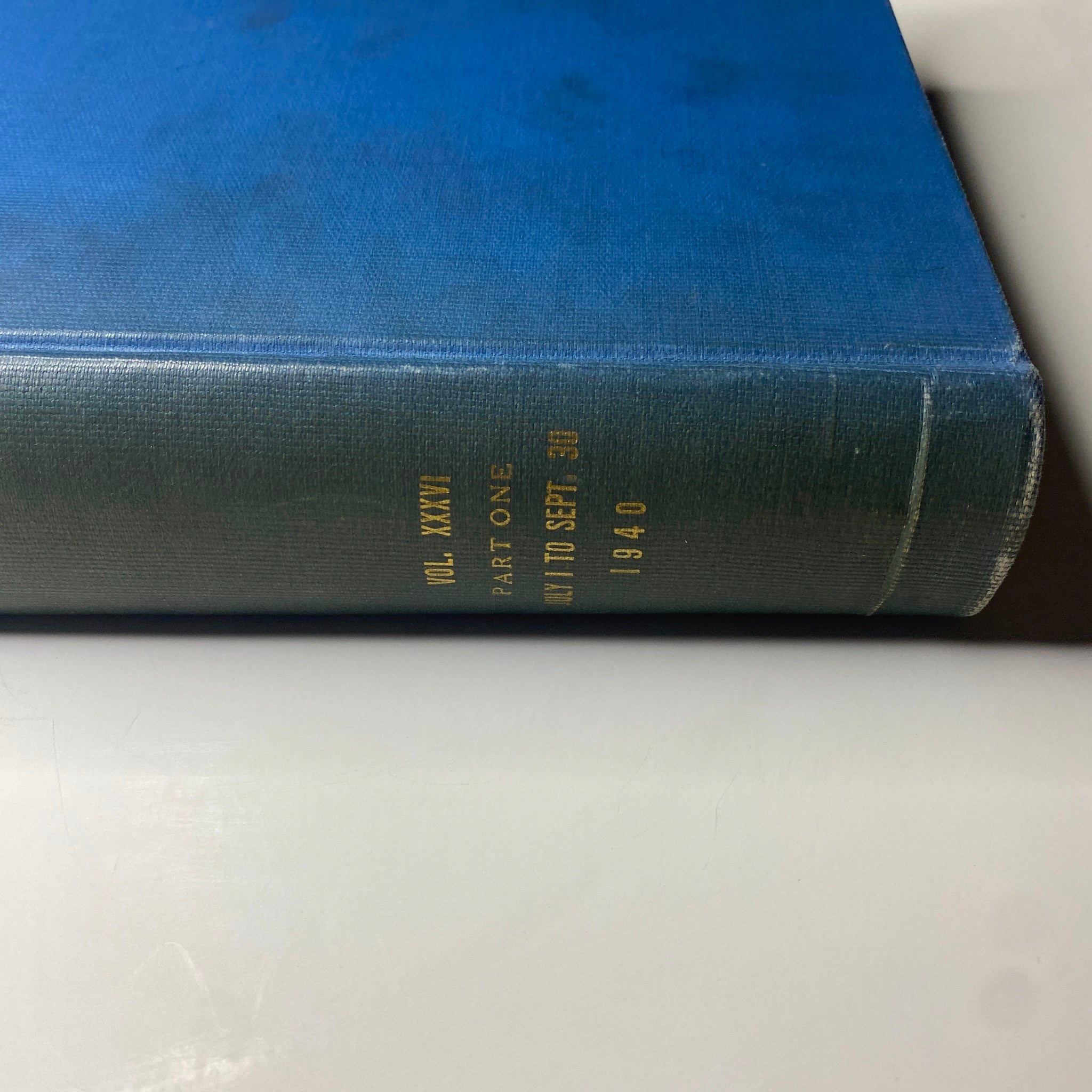 Side view of Time Magazine Library Bound July to September 1940 volume showing the volume number and dates - highlights the integrated spine design.