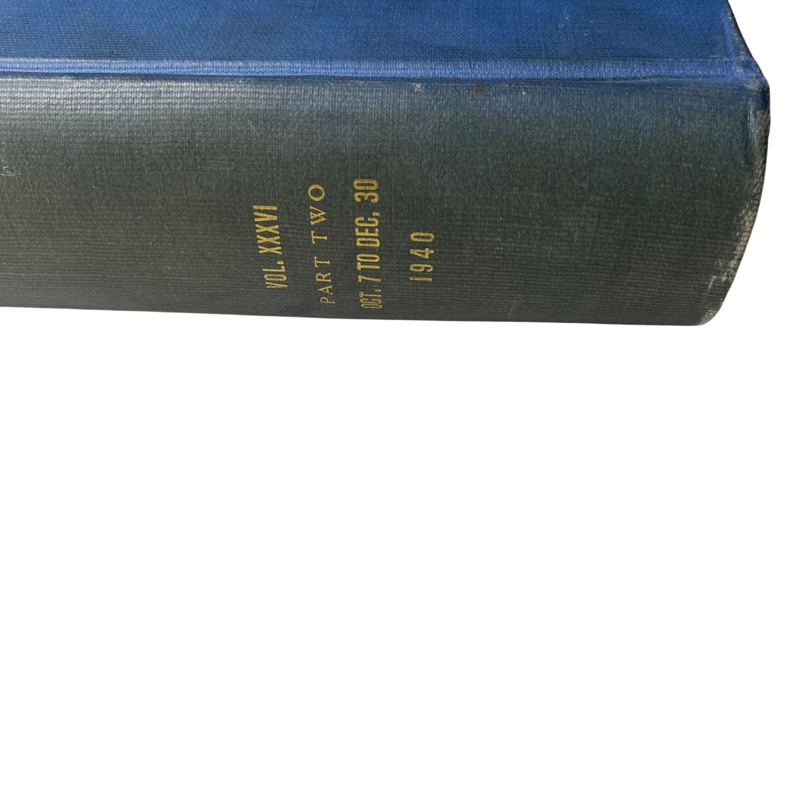 Spine of Time Magazine Library Bound Weekly showing volume number and date range, October 7 - December 30, 1940.
