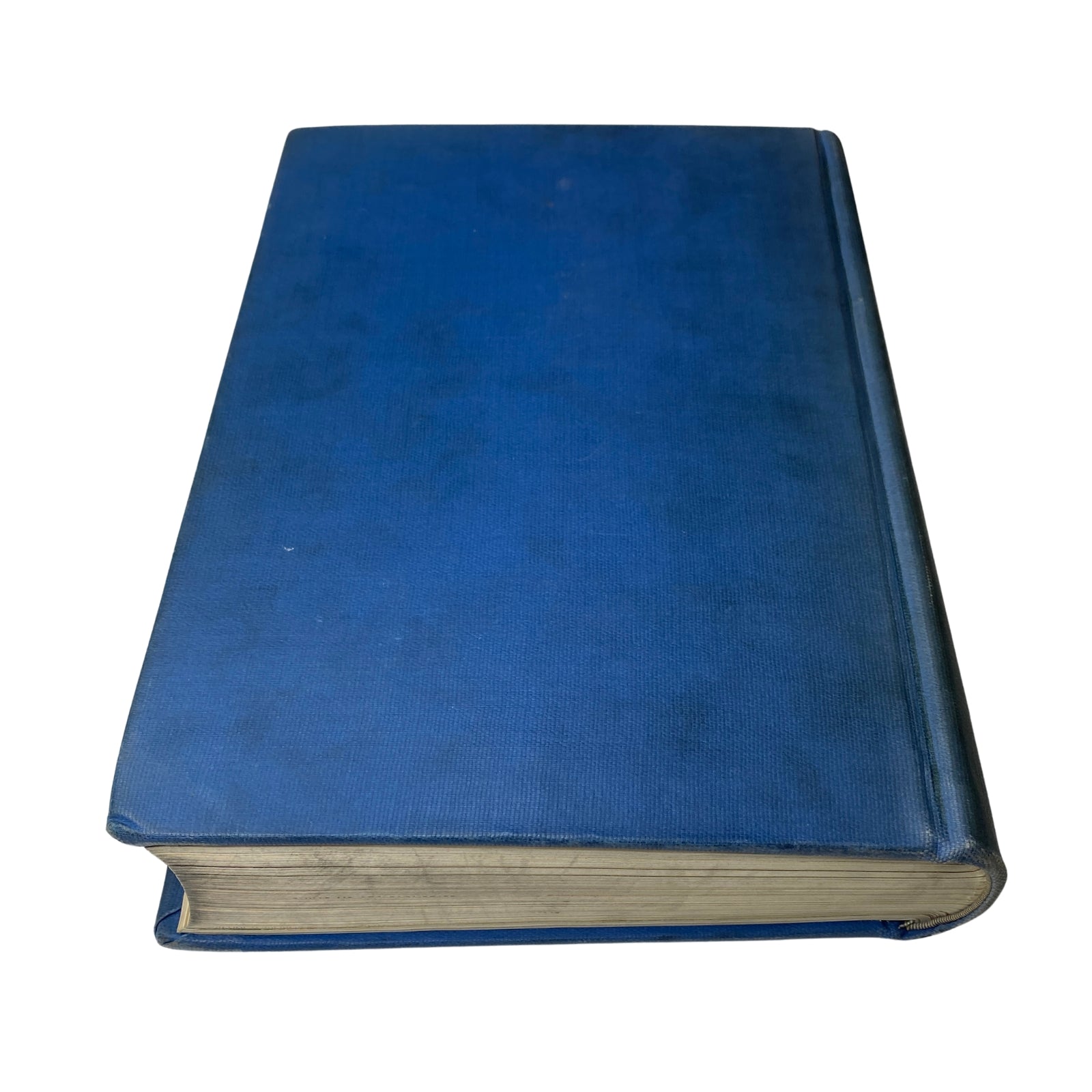 Side view of the blue hardcover of the Time Library Bound Weekly Magazine, showcasing the healthy spine and wear consistent with age, from the collection 'Time Magazine Library Bound Weekly October 7, 1940 - December 30, 1940'.