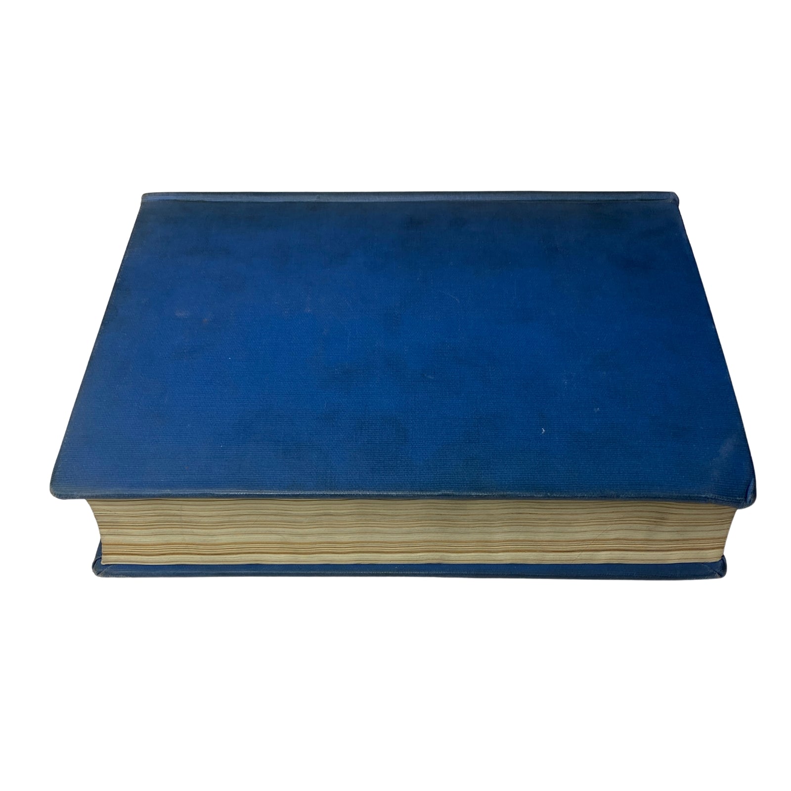 Top view of the blue hardcover edition of the Time Library Bound Weekly Magazine, illustrating the volume and condition of the book, as featured in 'Time Magazine Library Bound Weekly October 7, 1940 - December 30, 1940'.