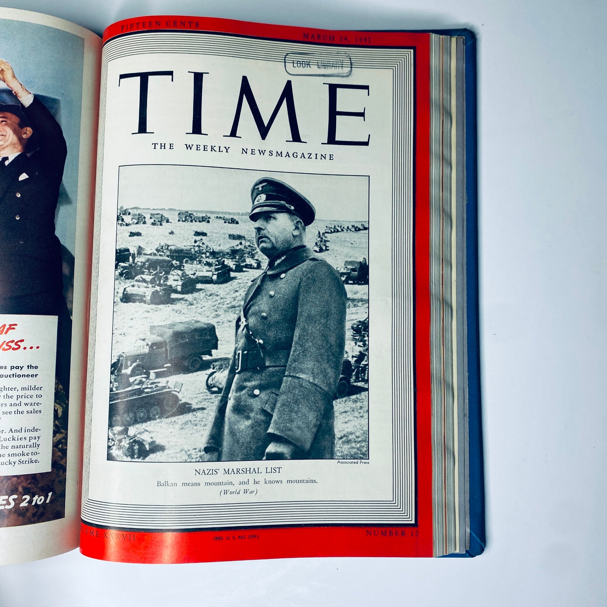 Cover page of Time Magazine from March 24, 1941, featuring Nazis' Marshal List in military attire. Part of the Time Magazine Library Bound January 6 to March 31, 1941.