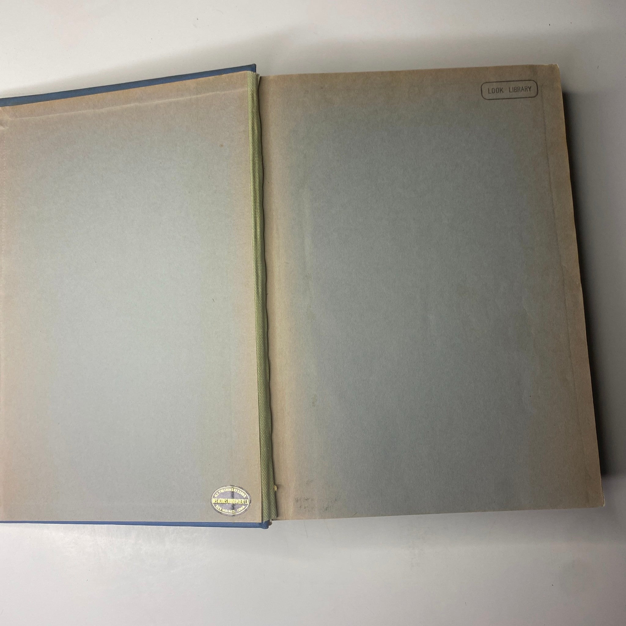 Inside cover of Time Magazine Library Bound January 2 to March 27, 1939 Adolf Hitler Man of the Year, featuring a 'Look Library' stamp.