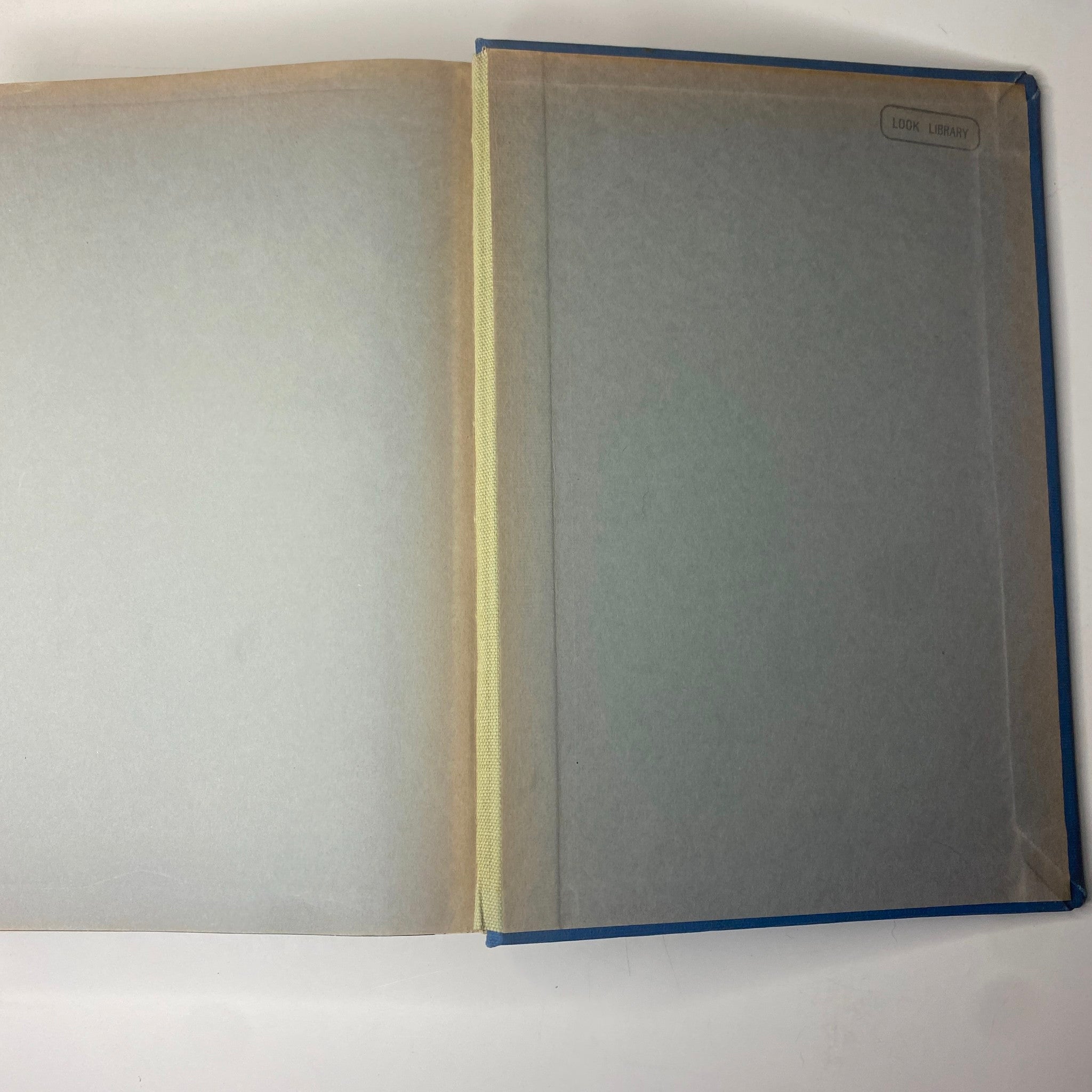 An open empty page inside the library bound collection of Time Magazine from January to March 27, 1939, related to the title 'Time Library Bound January-March 27, 1939 Adolf Hitler Man of the Year'. The page indicates a library usage.