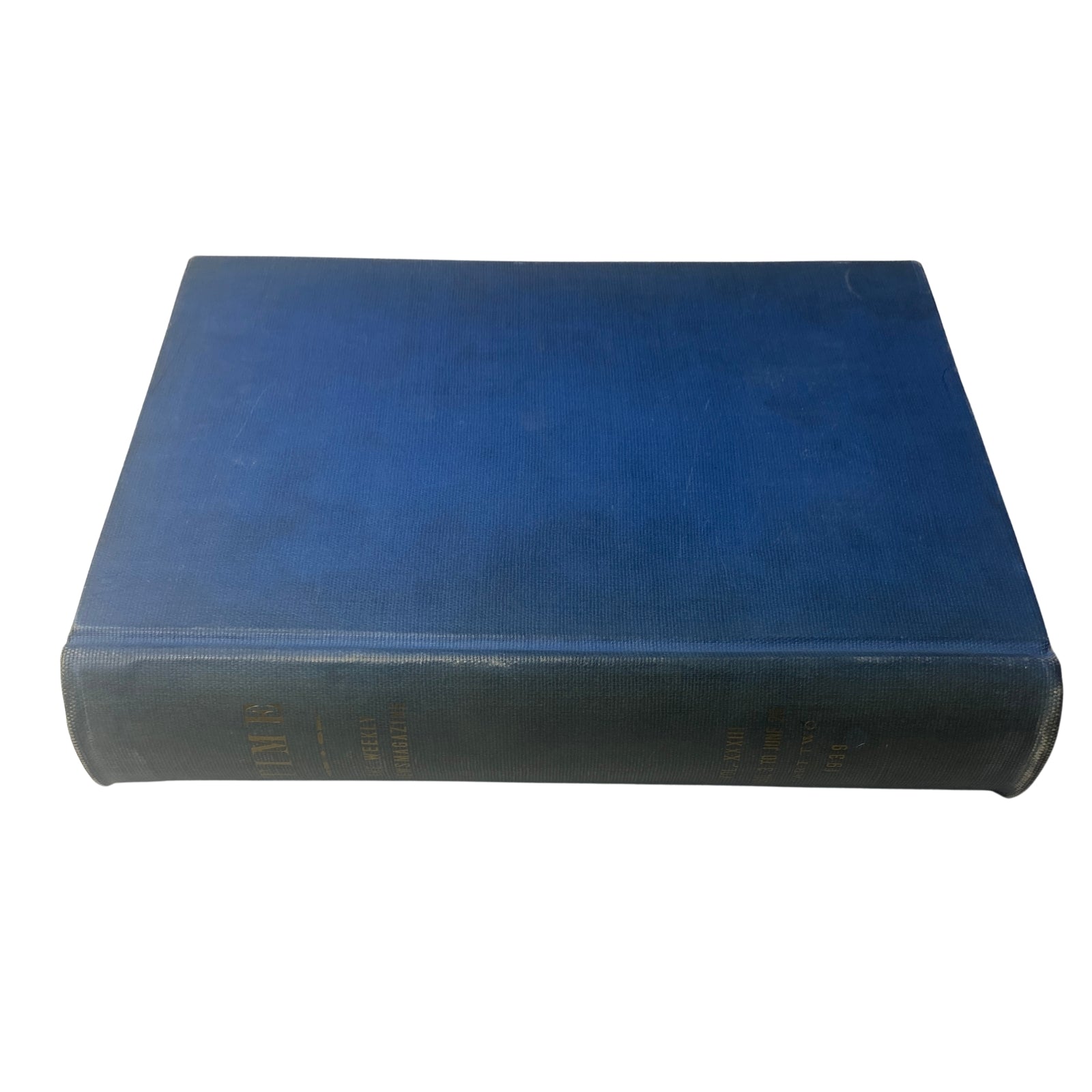 Library bound volume of Time Magazine titled 'Time Magazine Library Bound April-June 26, 1939 Hitler’s Heinrich Himmler', displaying a blue hardcover with subtle wear.