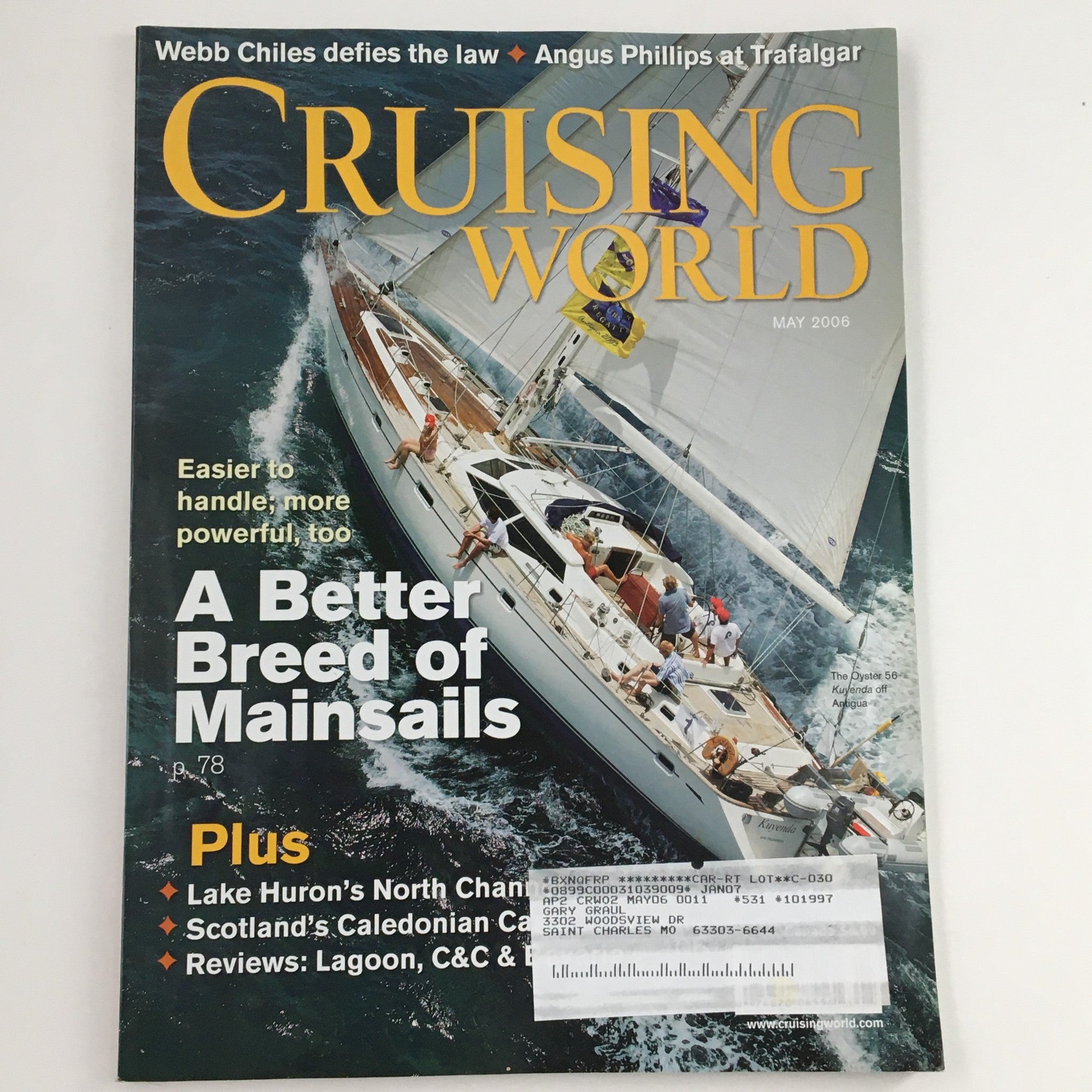 Cruising World Magazine May 2006 Photograph of The Oyster 56 Kuyenda Off Antigua