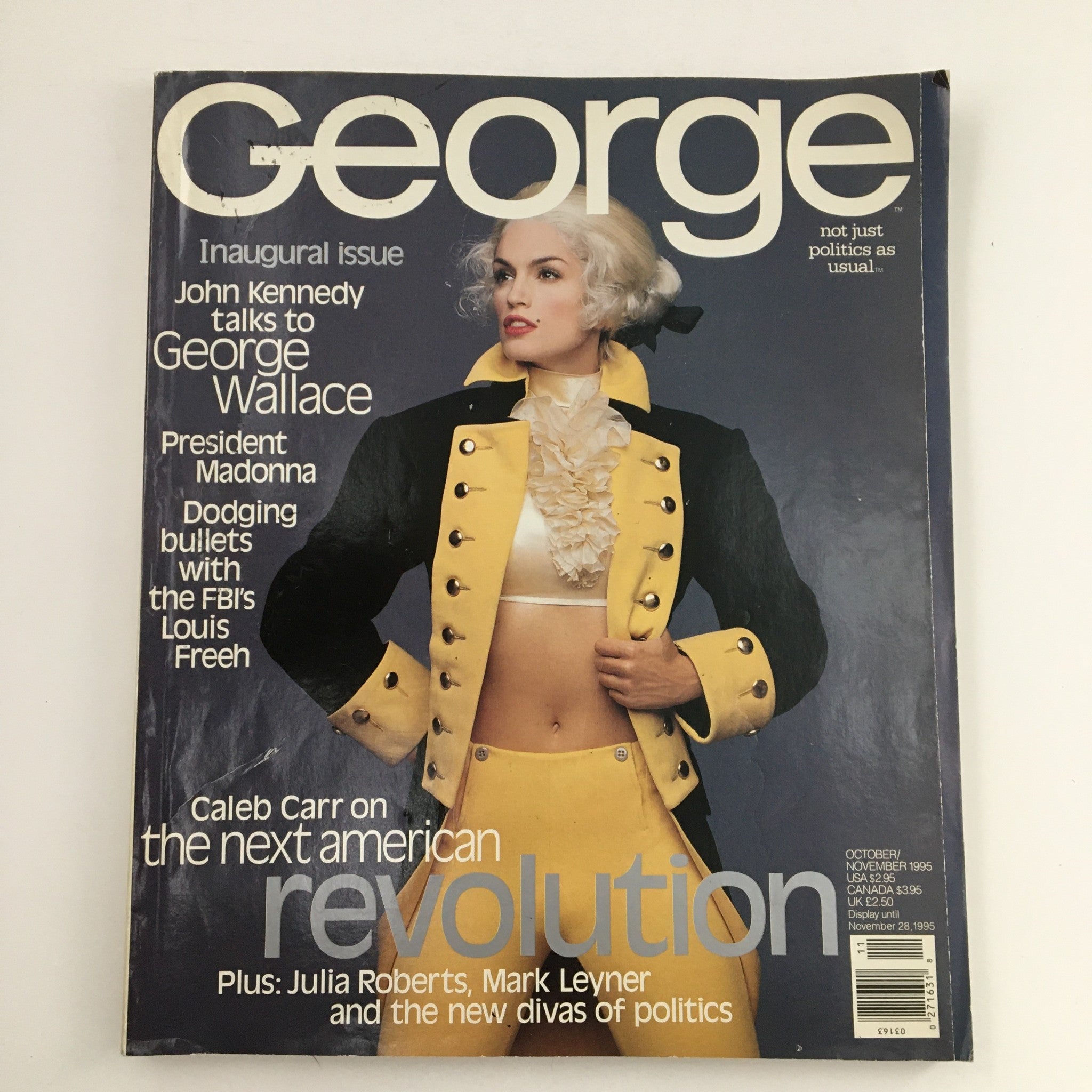 Cover of George Magazine, October 1995, featuring John F. Kennedy Jr., George Wallace, and Madonna