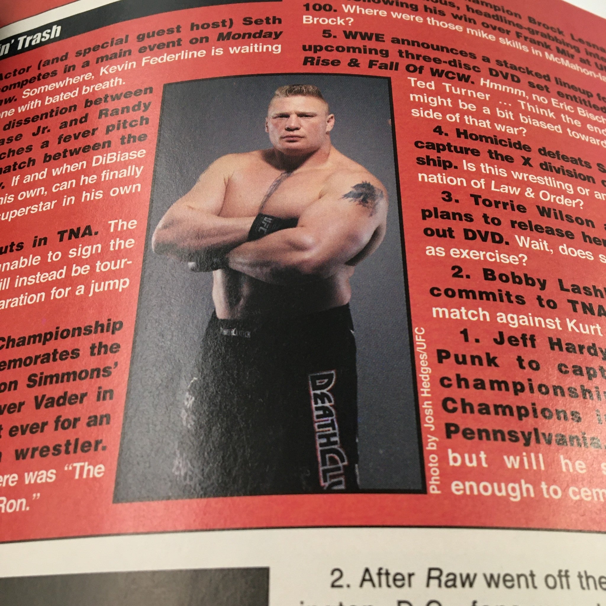 Image of Brock Lesnar featured in Pro Wrestling Illustrated November 2009, showcasing wrestlers in action and competition.