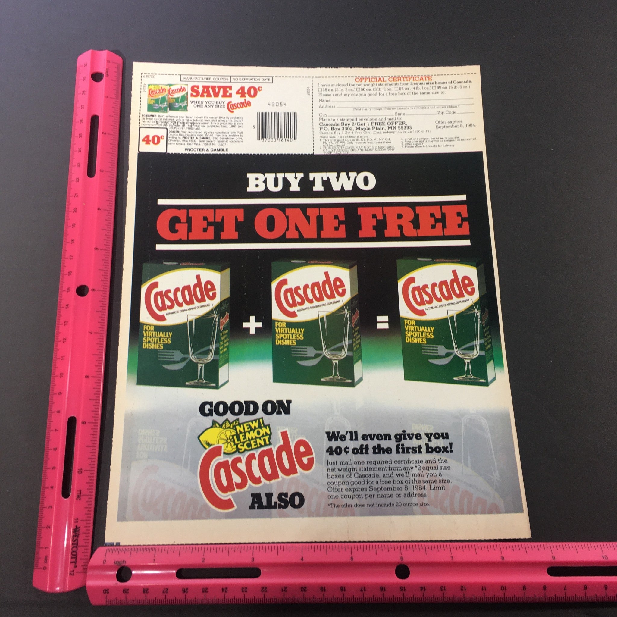 VTG Retro 1984 Gatorade Thirst Quencher Buy 1 Take 1 FREE Print Ad Coupon