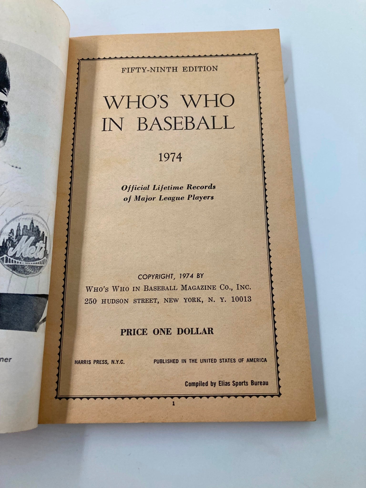 VTG Who's Who in Baseball 1974 59th Edition Nolan Ryan 383 Strikeouts No Label