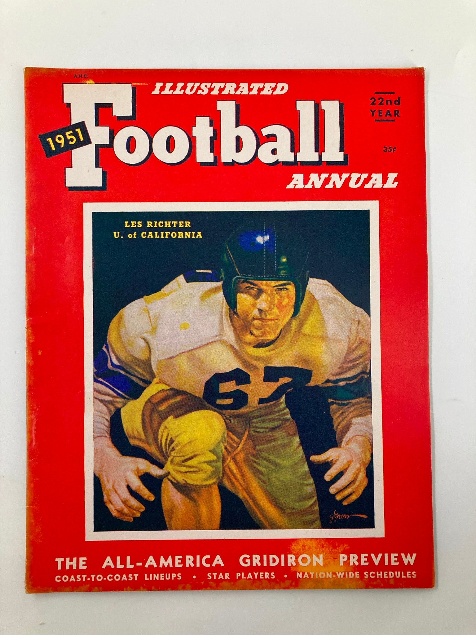 VTG Illustrated Football Annual 1951 Les Richter U. of California No Label