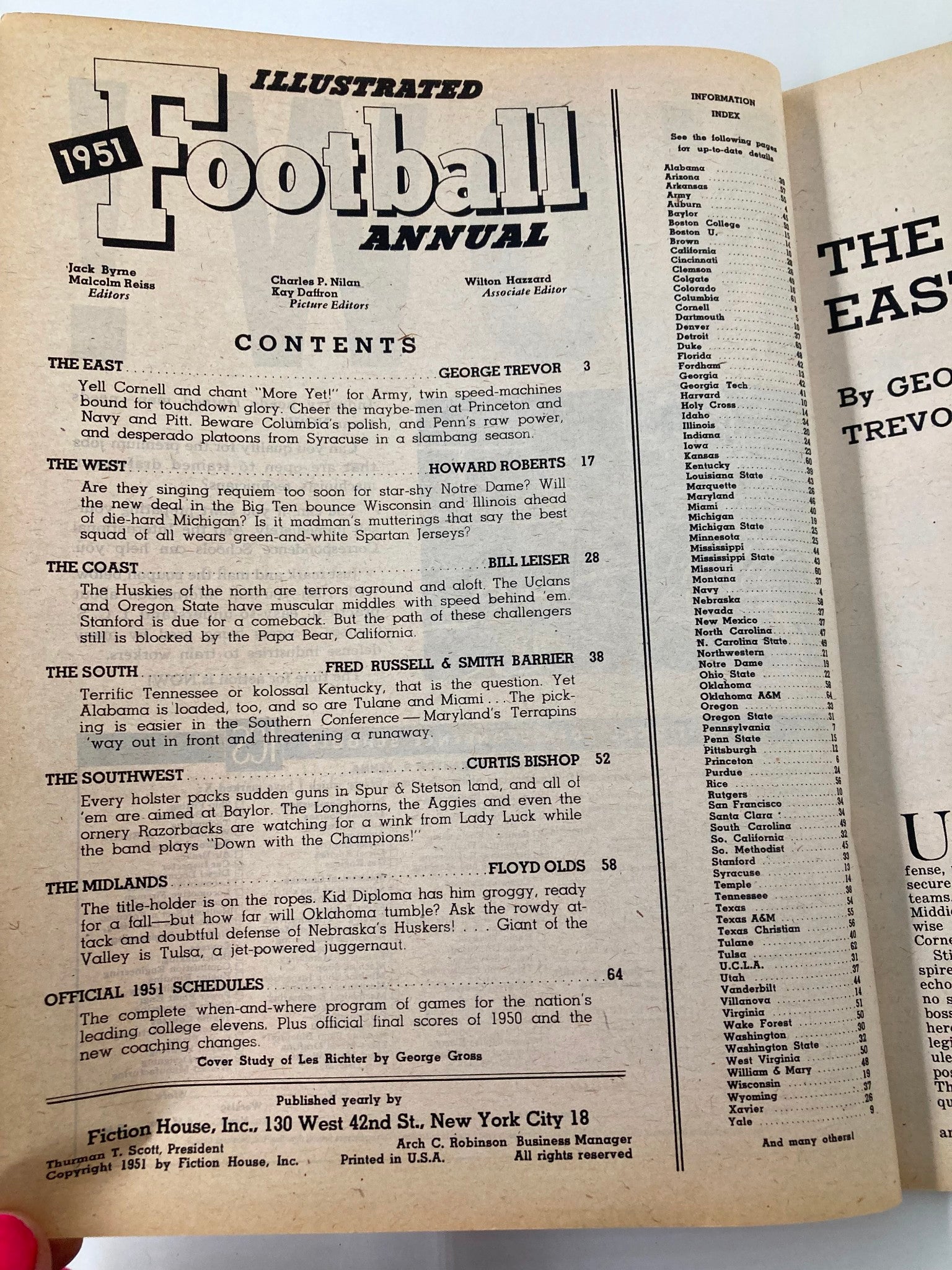 VTG Illustrated Football Annual 1951 Les Richter U. of California No Label