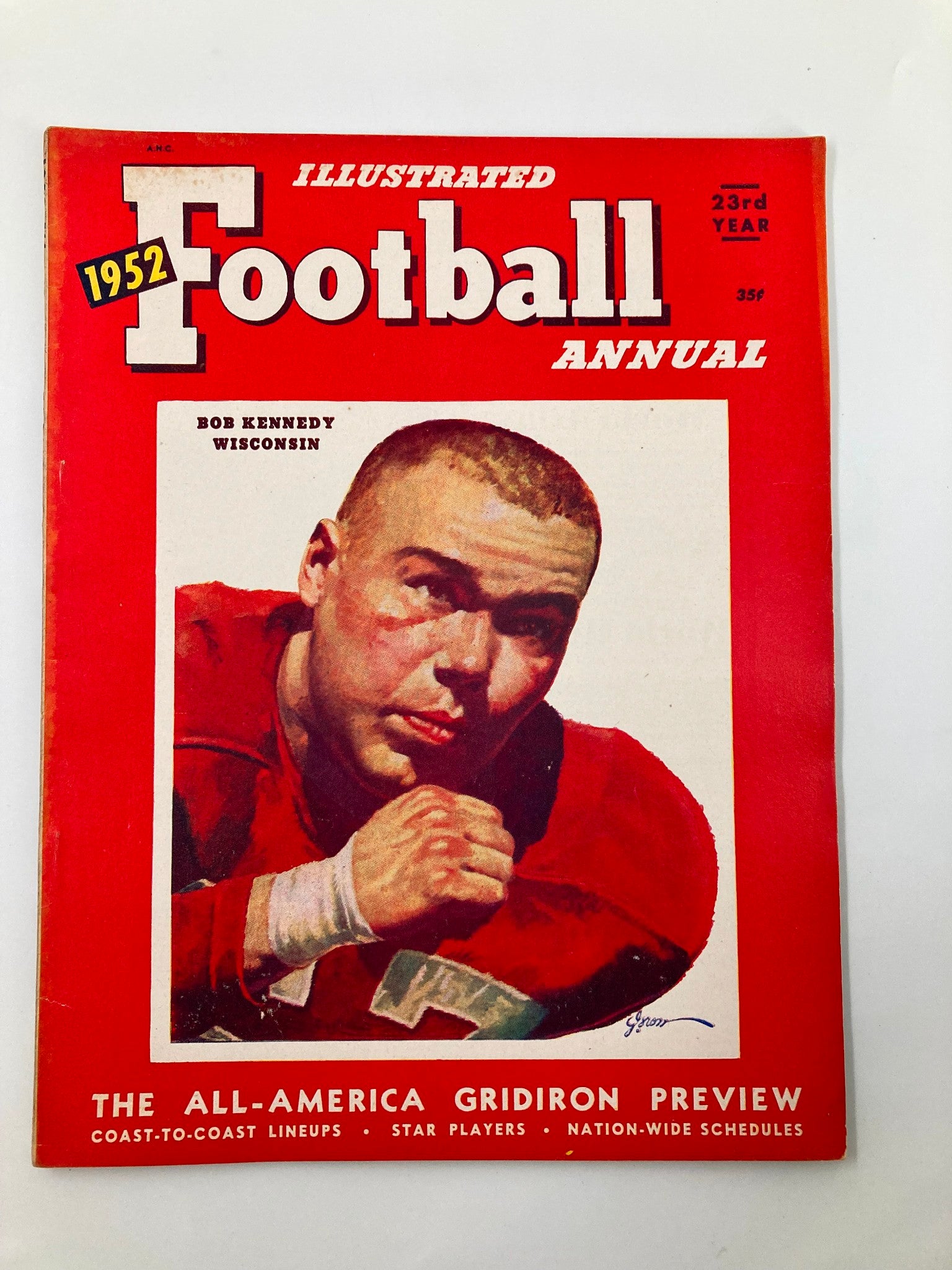 VTG Illustrated Football Annual 1952 Bob Kennedy of Wisconsin No Label