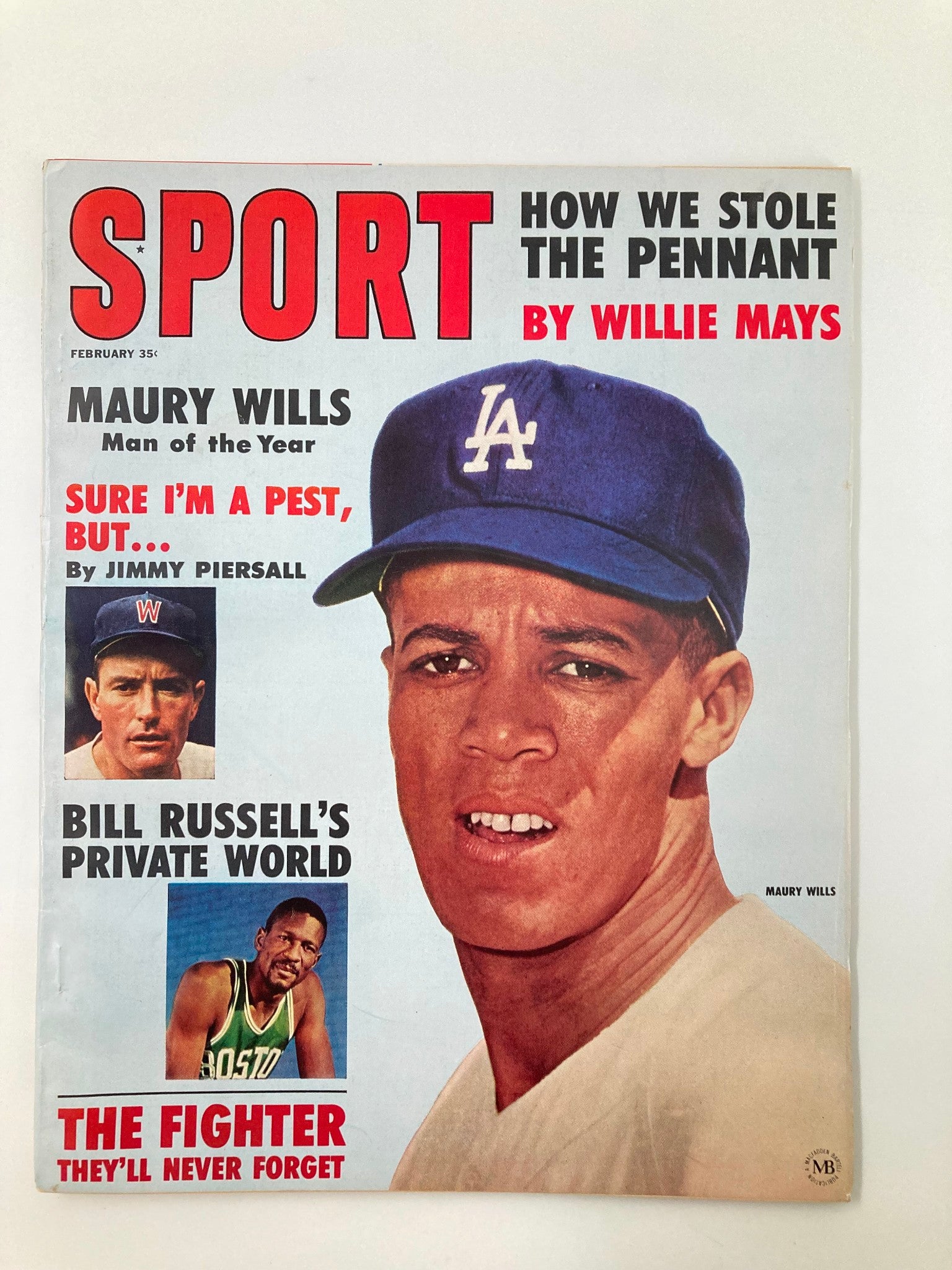 VTG Sport Magazine February 1963 Maury Wills, Jimmy Piersall, B Russell No Label