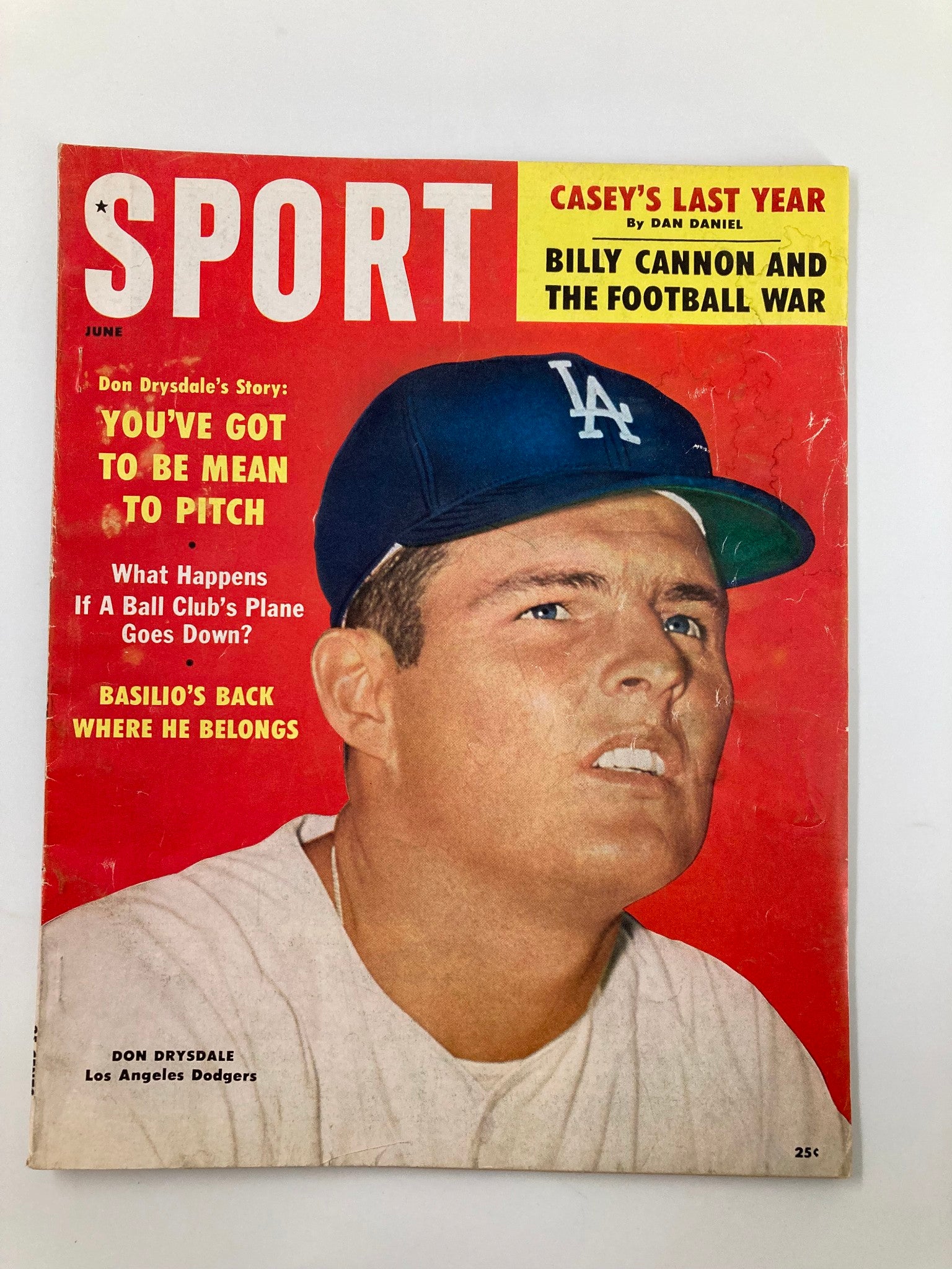 VTG Sport Magazine June 1960 Don Drysdale Los Angeles Dodgers No Label