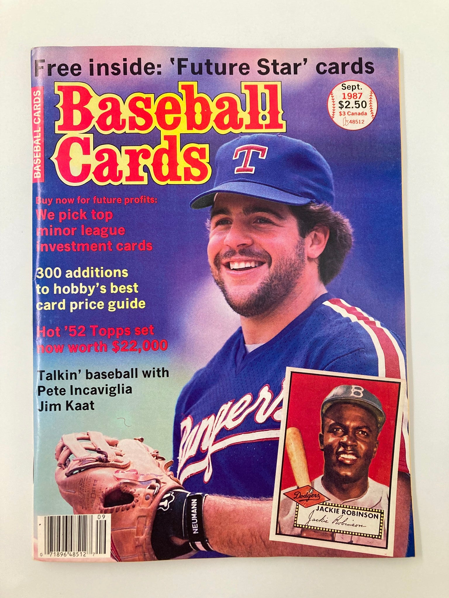 VTG Baseball Cards Magazine September 1987 Jackie Robinson No Label