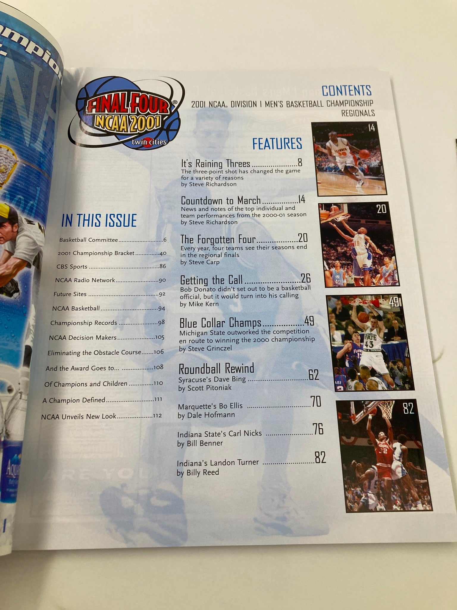 2001 NCAA Division I Men's Basketball Championship Final Four program w tickets