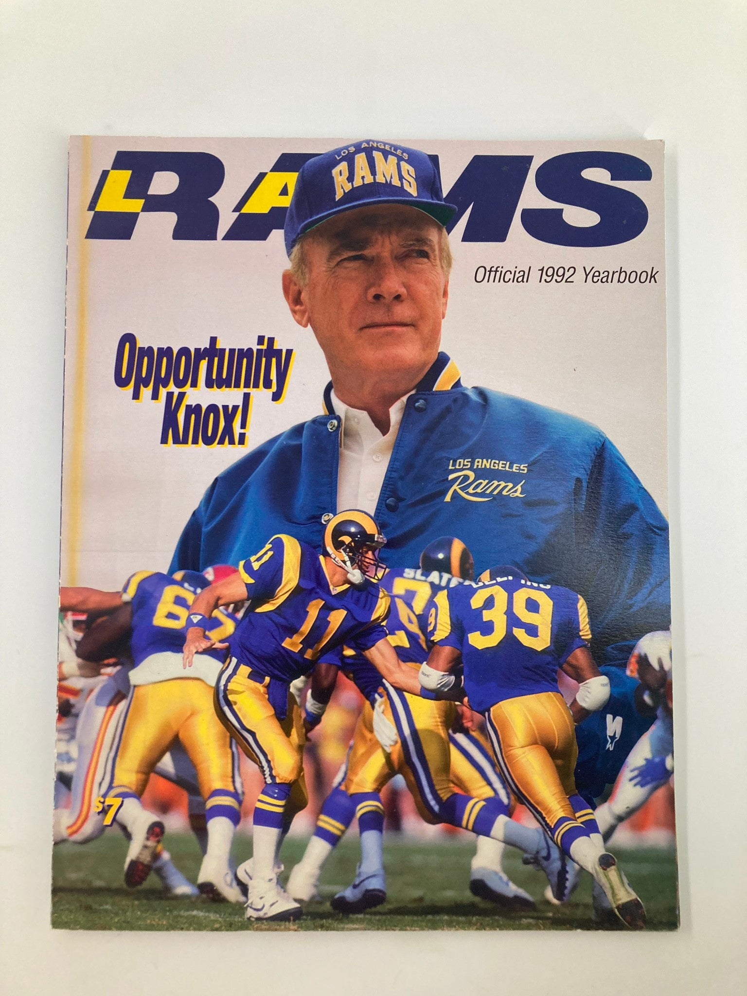 1992 Los Angeles Rams Official Yearbook Coach Chuck Knox