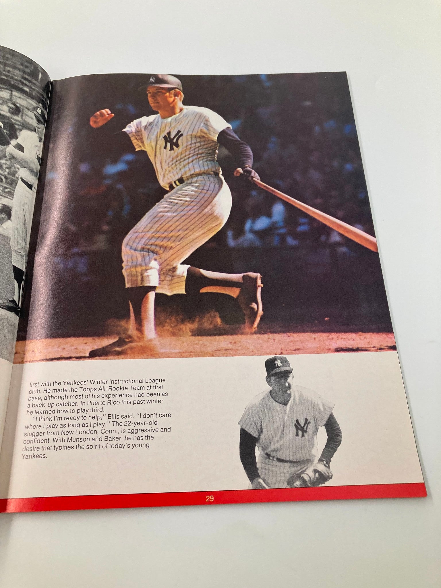 1971 MLB New York Yankees Official Yearbook Jack Aker, Frank Baker