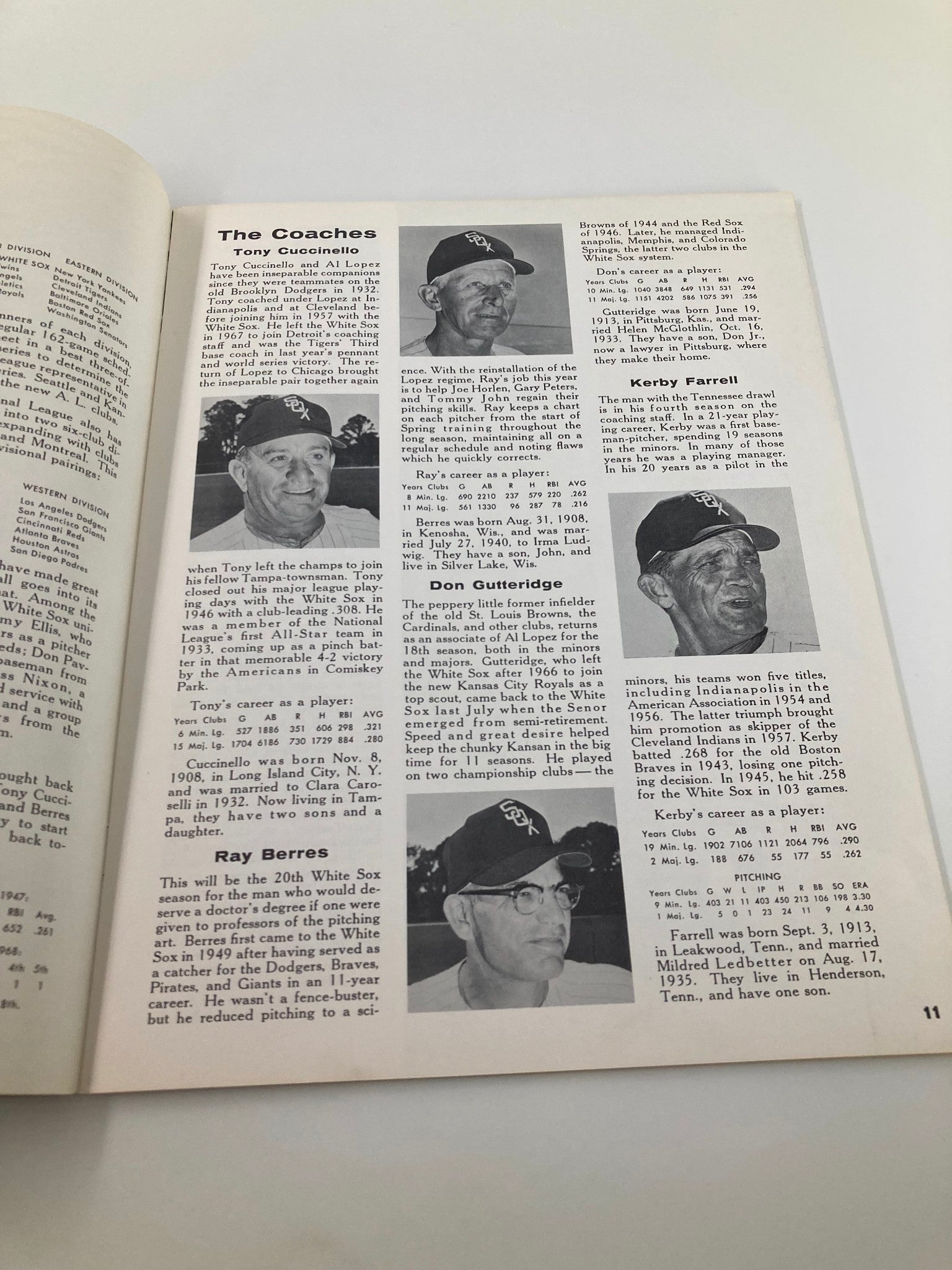 1969 MLB Chicago White Sox Official Yearbook Luis Aparicio, Duane Josephson