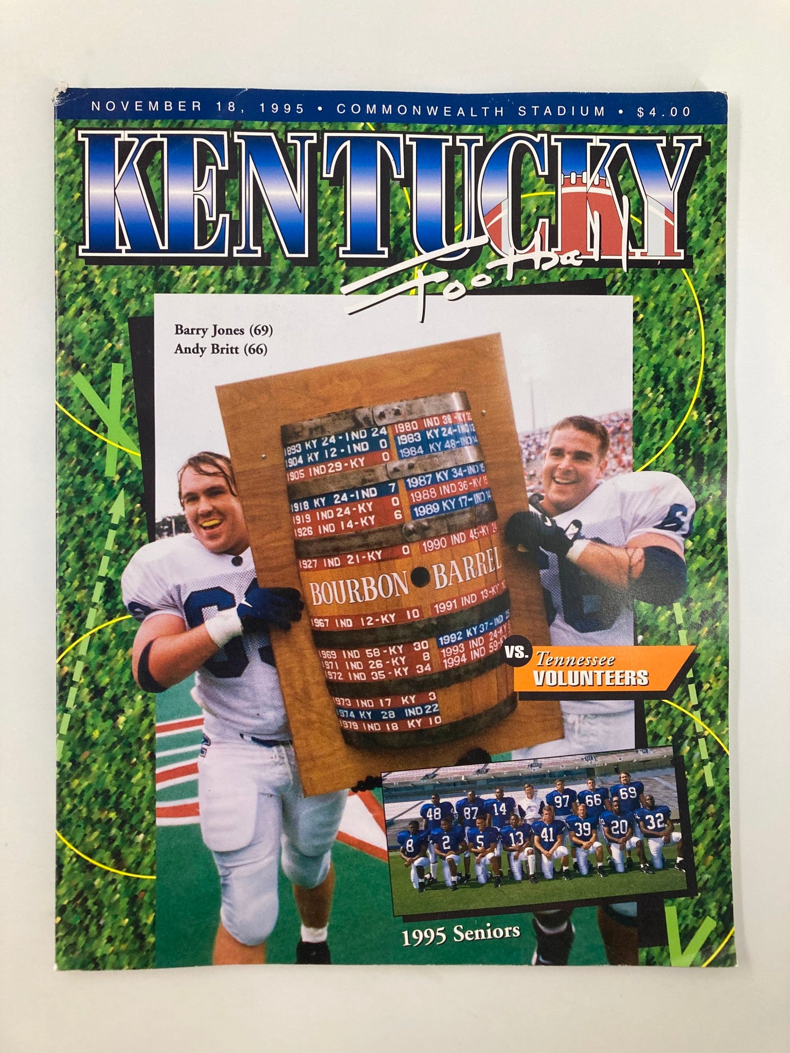 November 18 1995 Kentucky Football College Kickoff Official Magazine