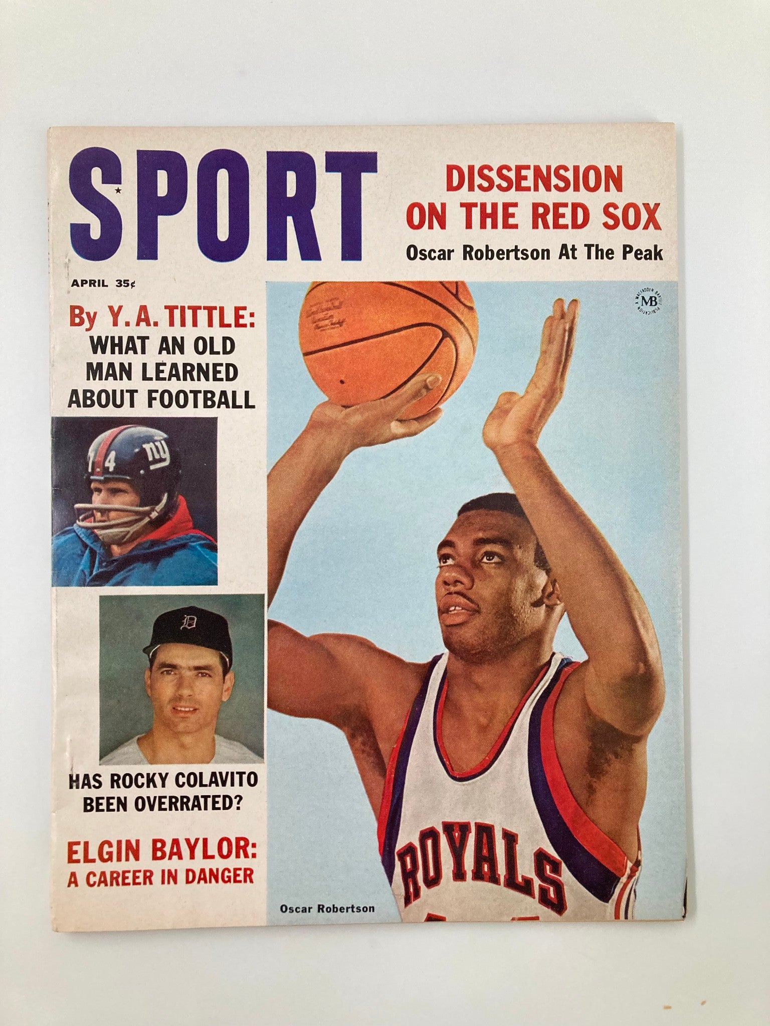 VTG Sport Magazine April 1964 Oscar Robertson YA Tittle, Rocky Colavito No Label