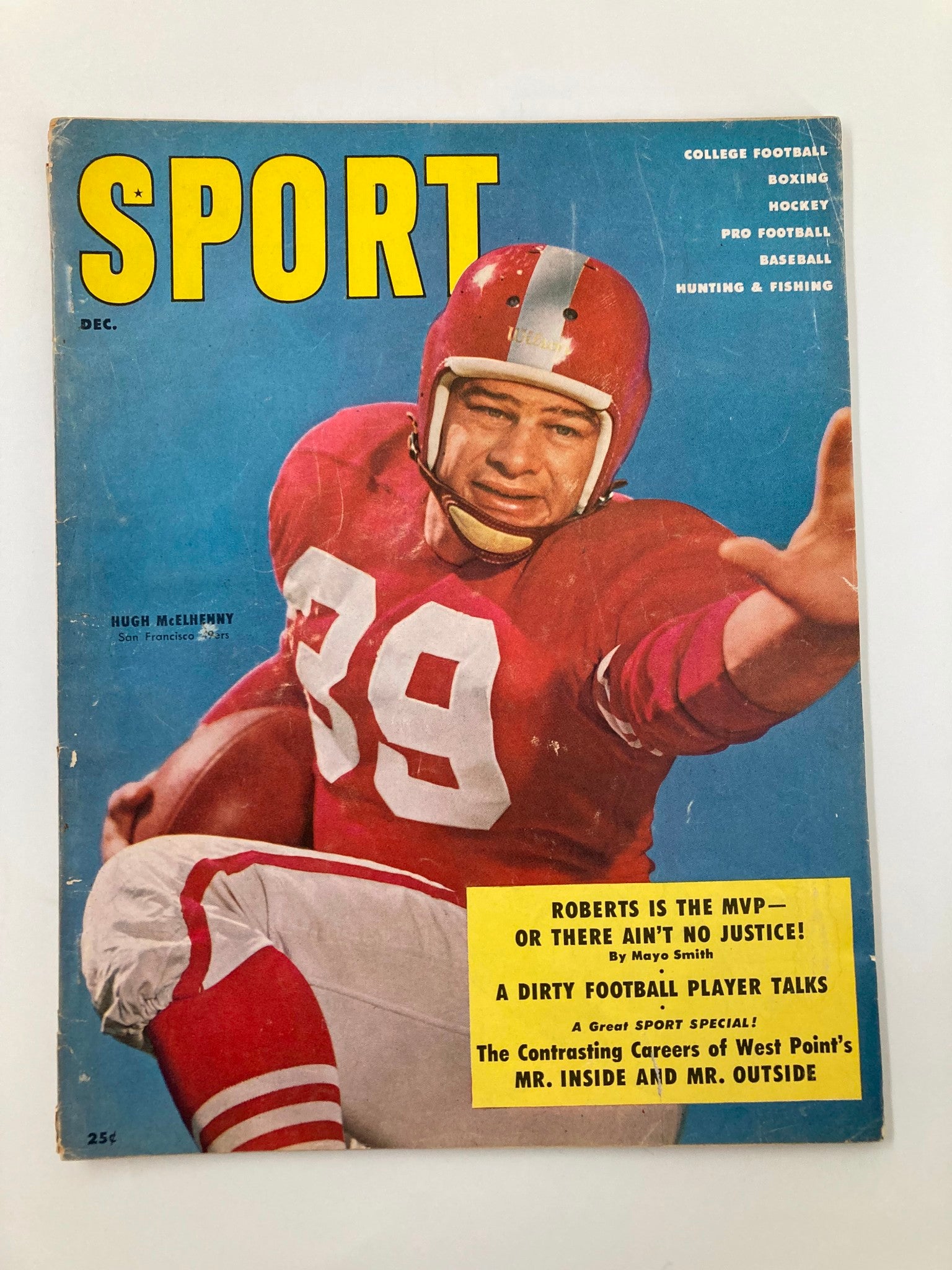 VTG Sport Magazine December 1955 Hugh McLenny San Francisco 49ers No Label