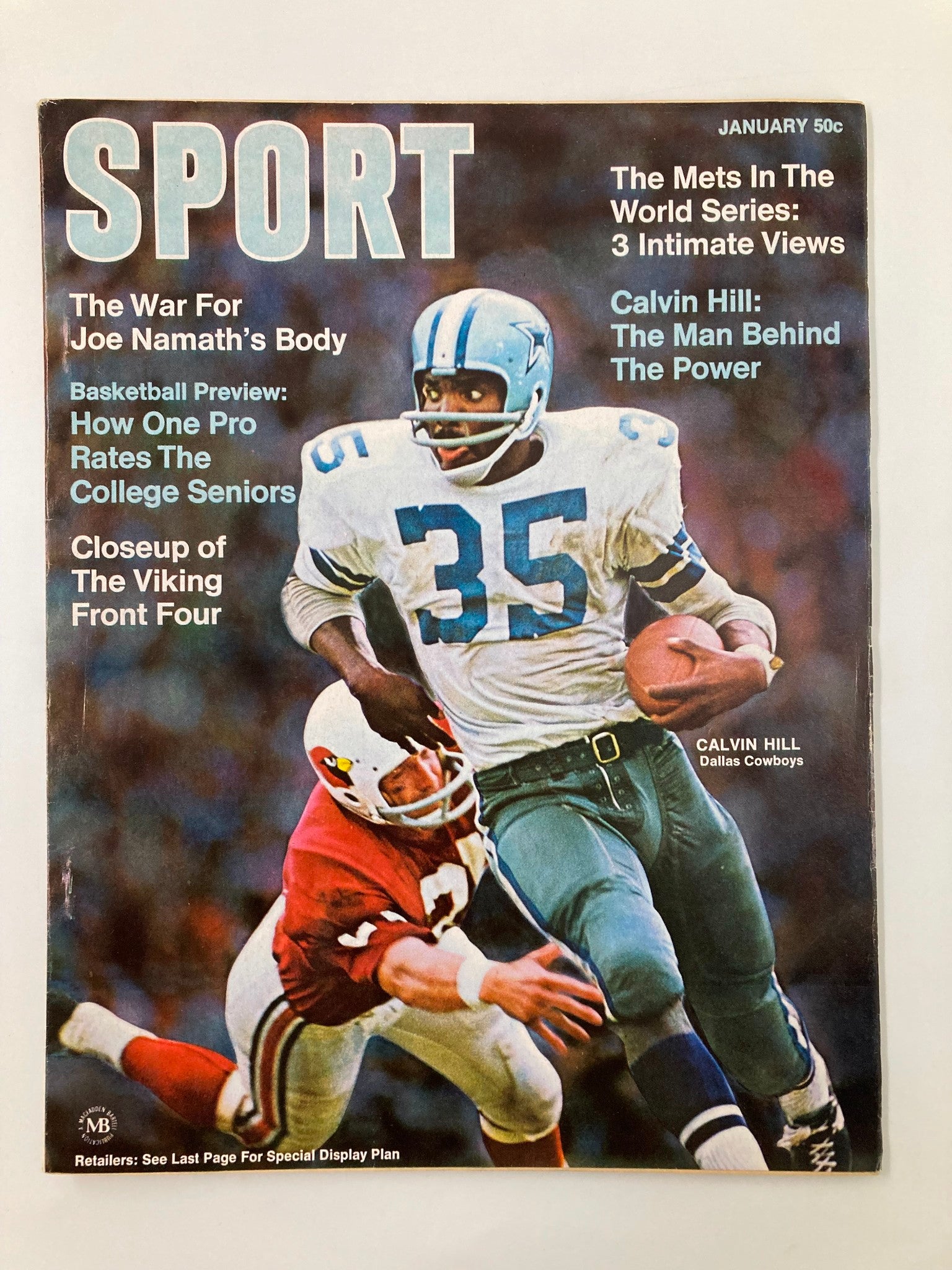 VTG Sport Magazine January 1970 Calvin Hill Dallas Cowboys No Label