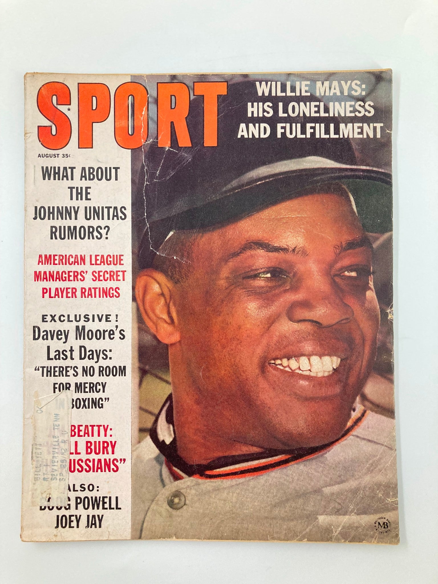 VTG Sport Magazine August 1963 Willie Mays His Loneliness and Fullfillment