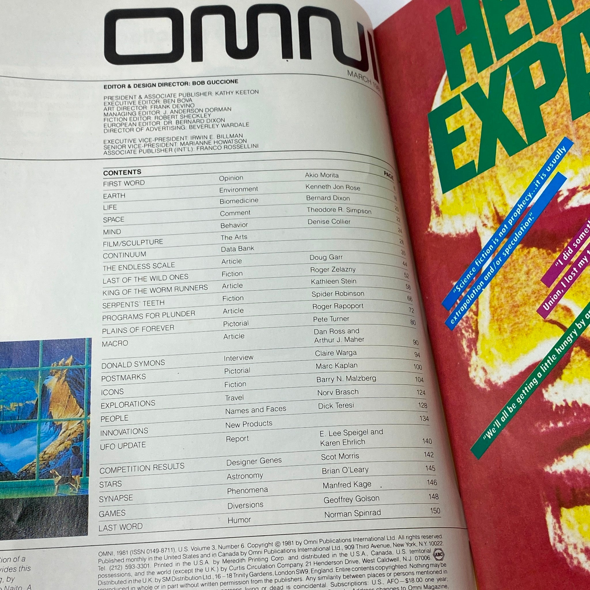 VTG Omni Magazine March 1981 Music for The 21st Century: Programs No Label