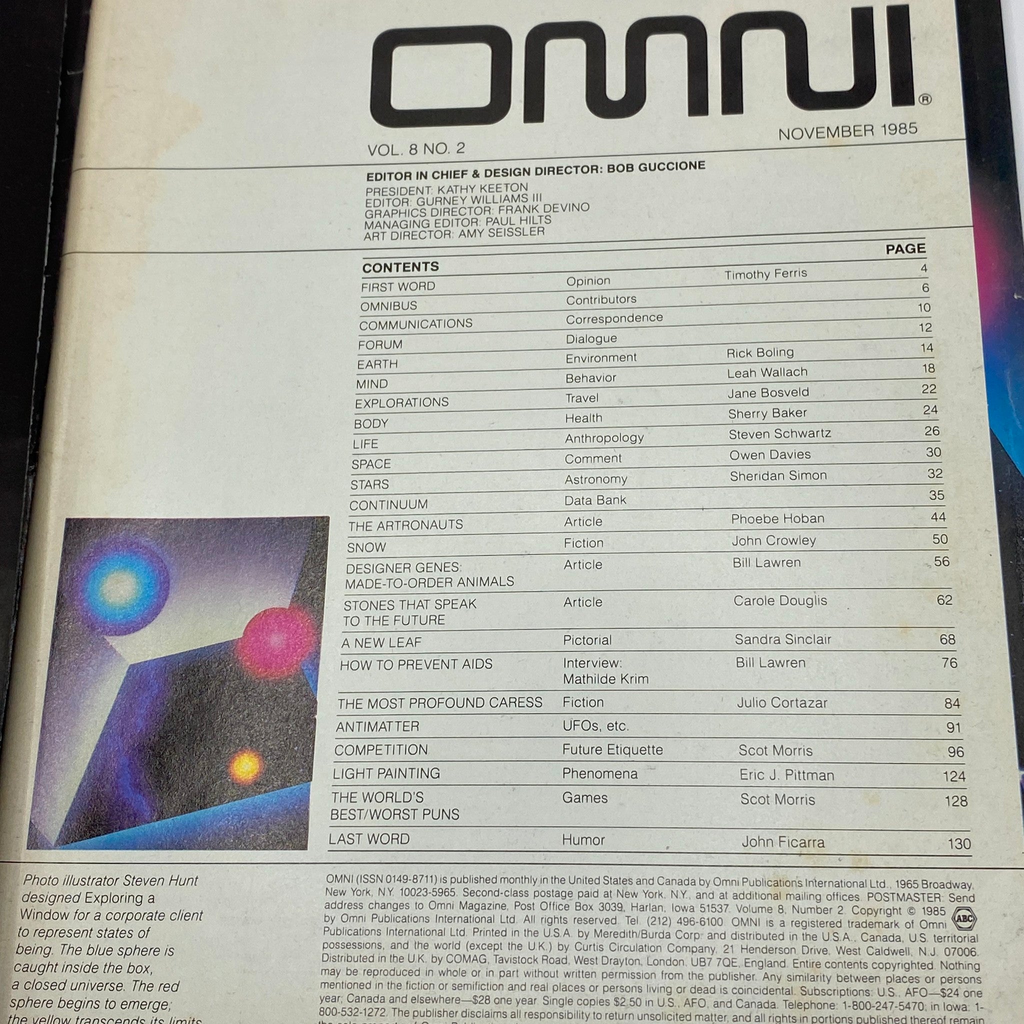 VTG Omni Magazine November 1985 Designer Genes Made-to-Order Animals