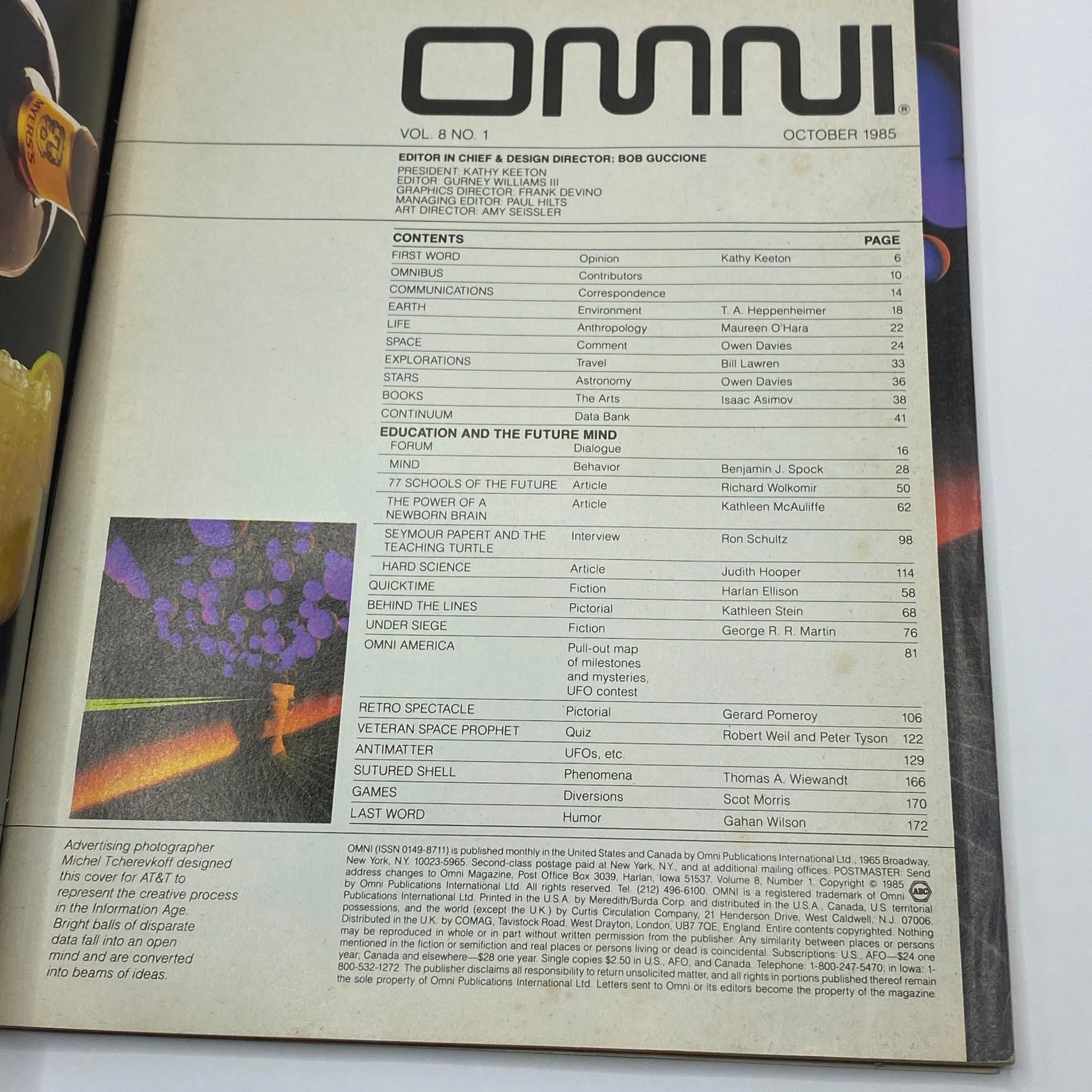 VTG Omni Magazine October 1985 Education and The Future Mind